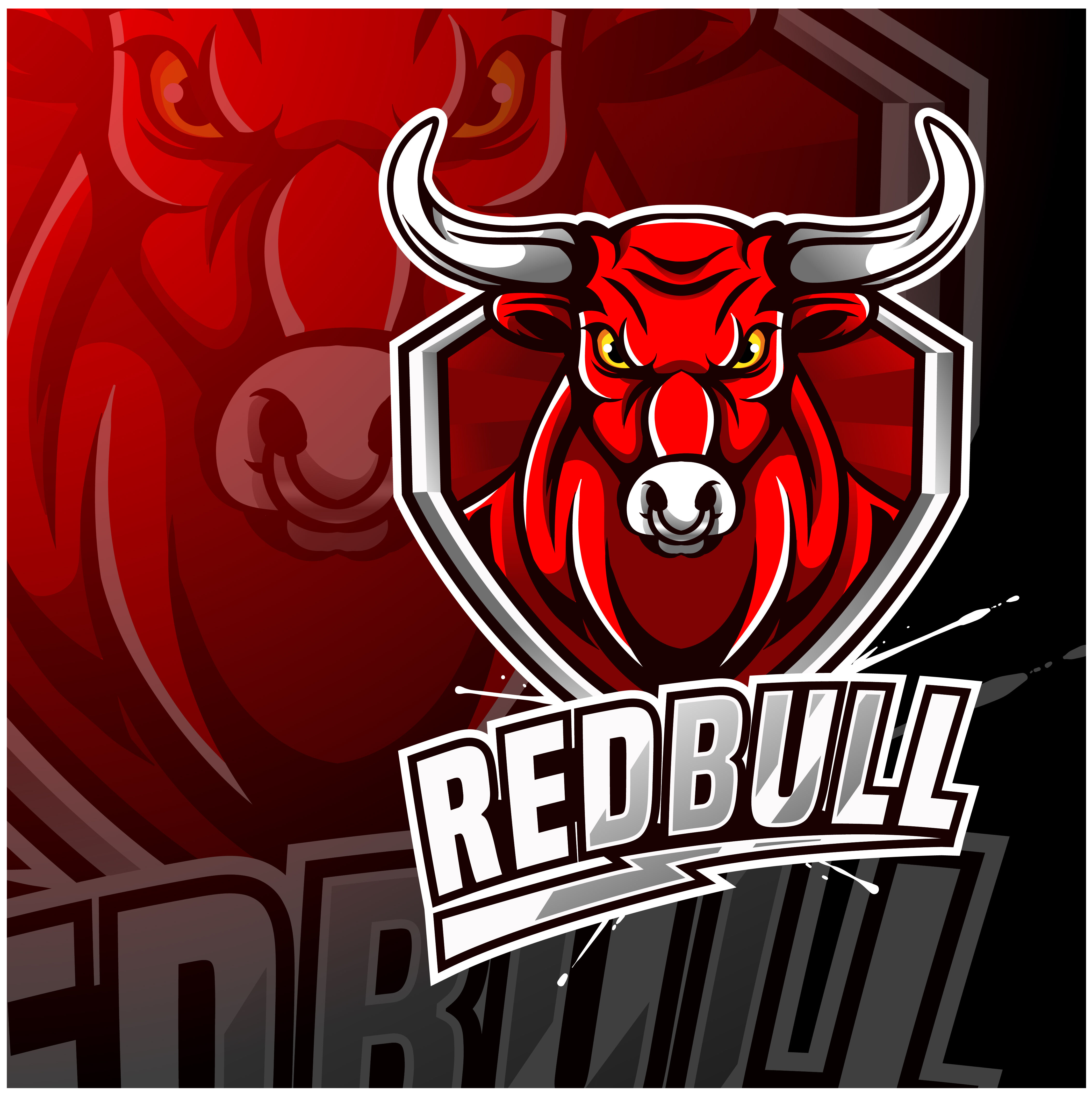 Red Bull Sport Mascot Logo Design By Visink Thehungryjpeg Com