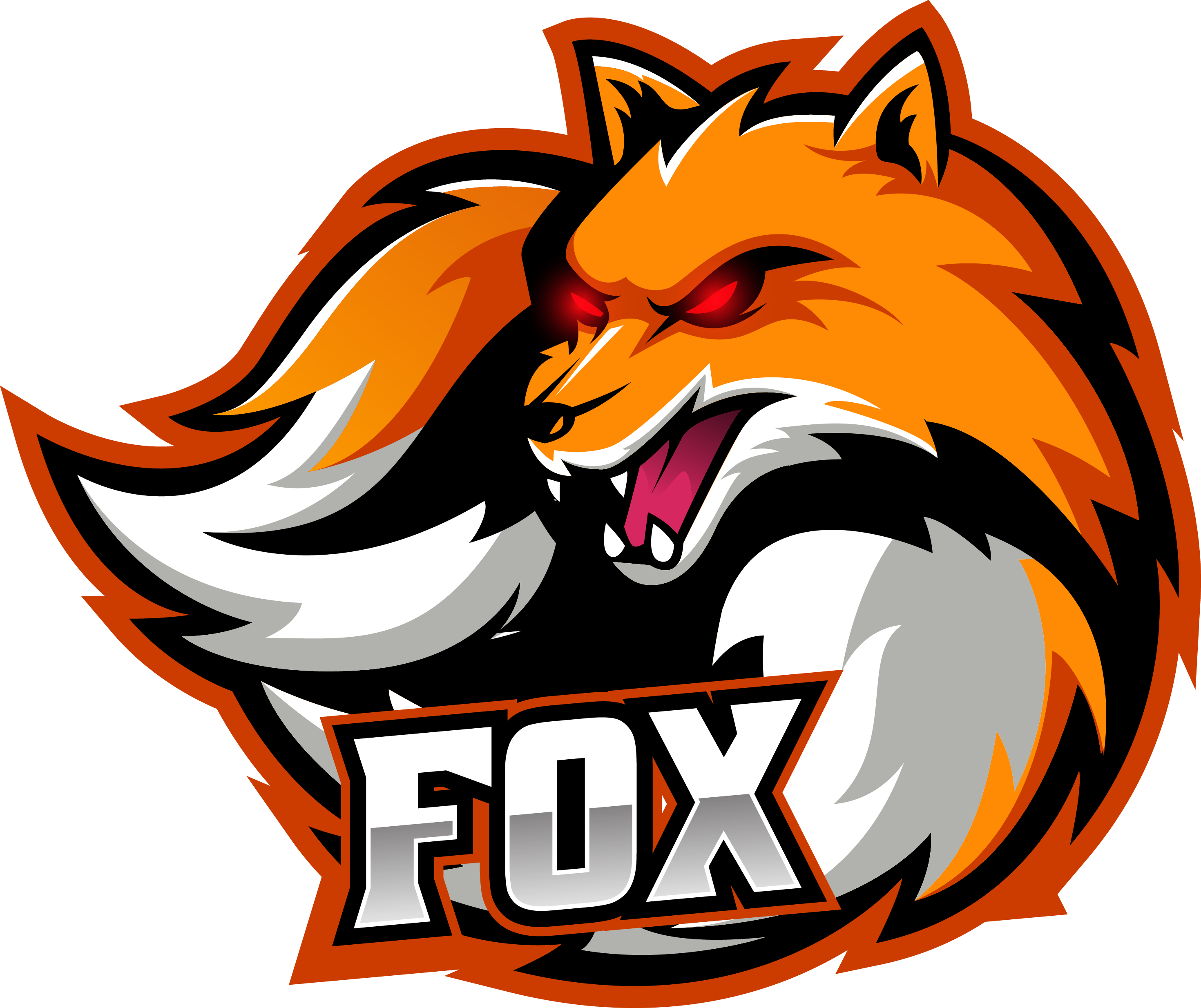 Angry fox mascot logo design By Visink | TheHungryJPEG.com