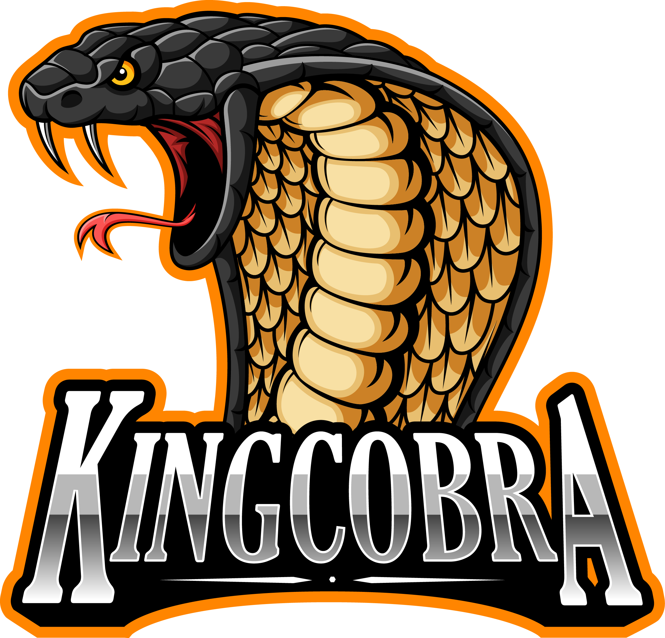 King cobra mascot logo design By Visink TheHungryJPEG