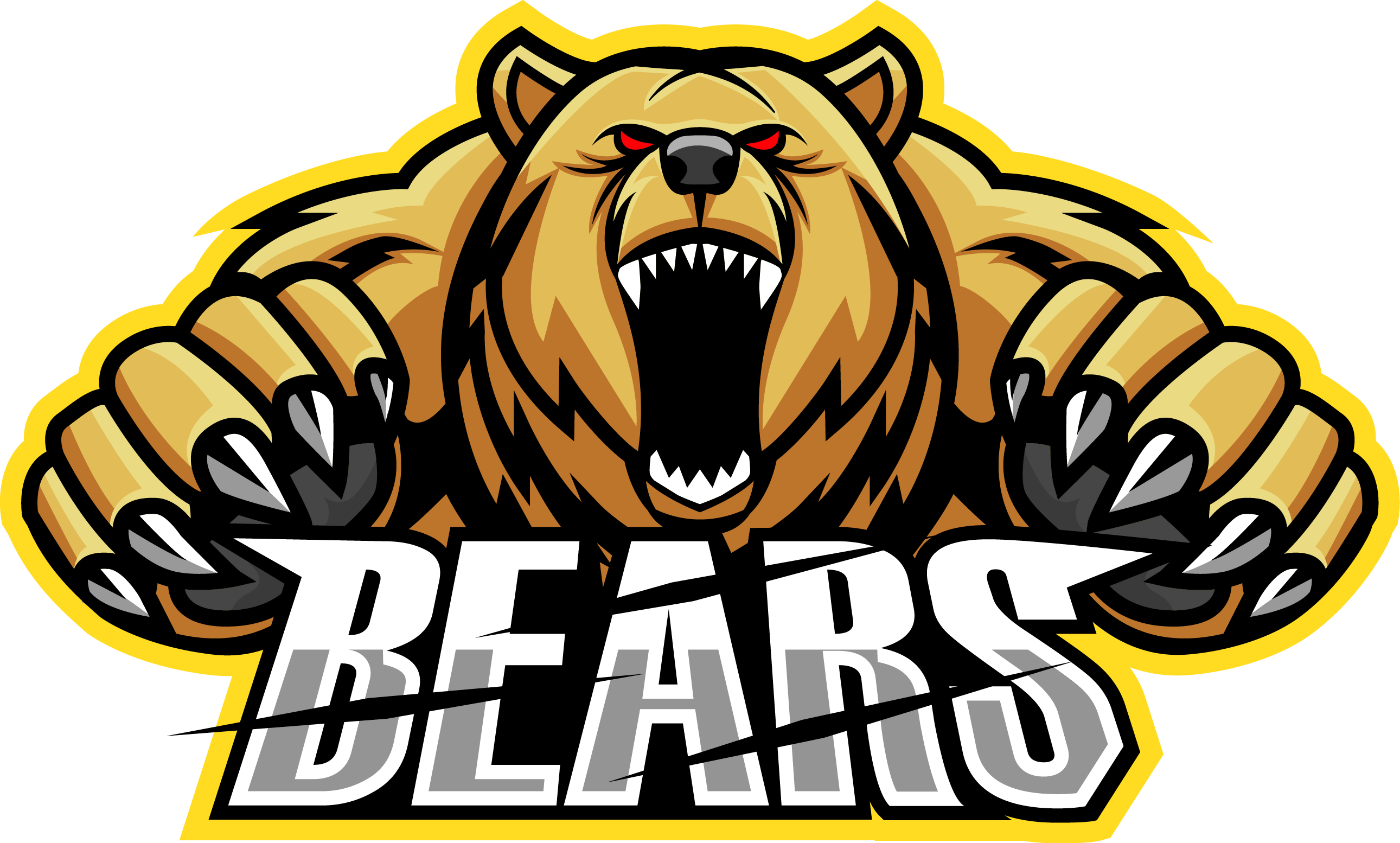 Modern professional angry bears mascot logo design By Visink