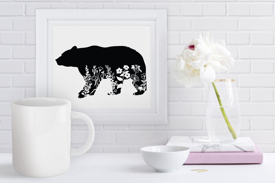 Download Floral Bear SVG, Floral Baby and Mama Bear SVG Cut Files ...