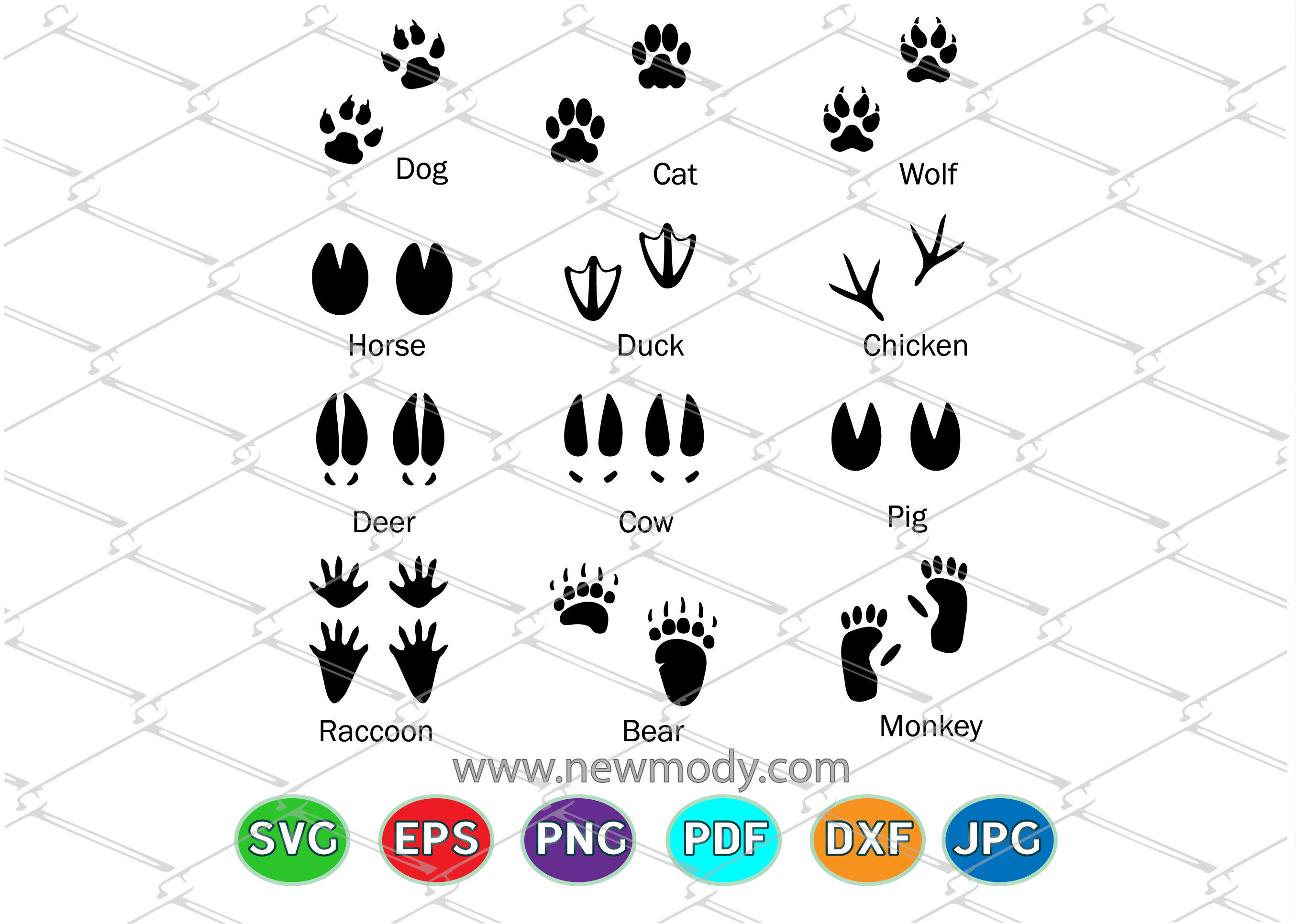 Download Animal Tracks Svg Bundle - 12 different animal Footprints SVG By AmittaArt | TheHungryJPEG.com