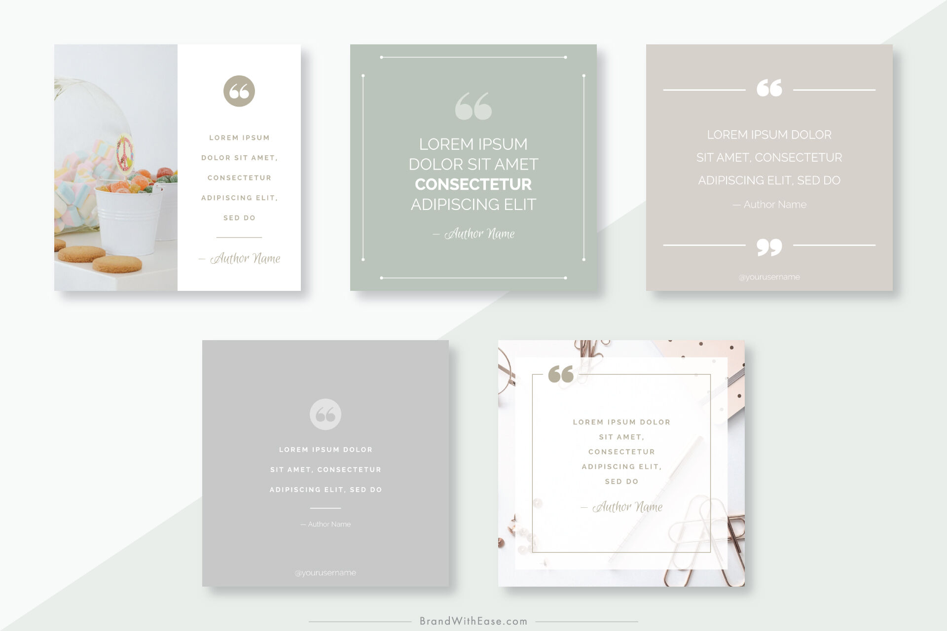 Instagram Neutral Quote Pack For Canva By Brand With Ease Thehungryjpeg Com