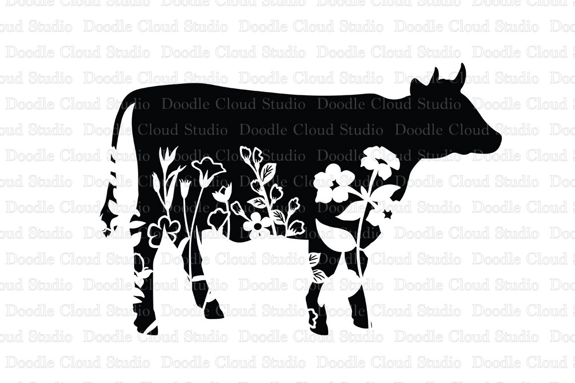 Download Floral Cow Svg Flower Cow Svg Cut File Floral Cow Clipart By Doodle Cloud Studio Thehungryjpeg Com