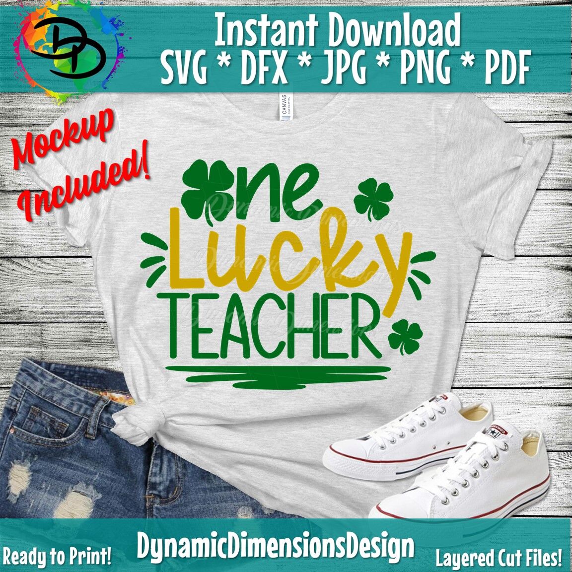 Download One Lucky Teacher Svg, St. Patrick's Day Svg, Shamrock Svg, Teacher Sv By Dynamic Dimensions ...