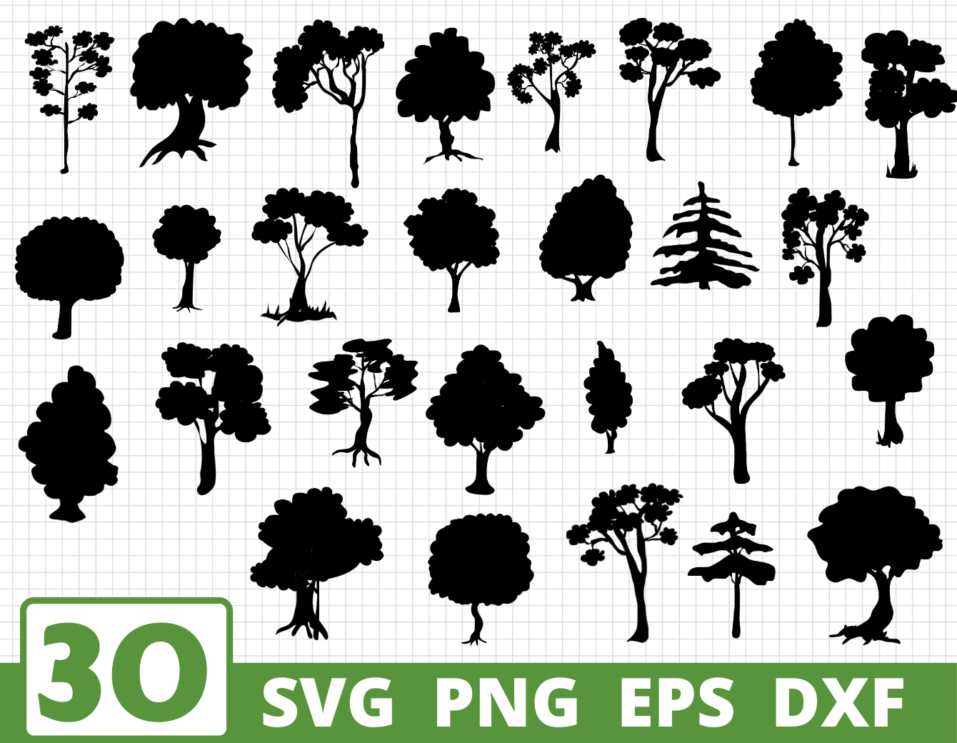 Download Trees Silhouette Svg Bundle Trees Vector Tree Cut File By Svgocean Thehungryjpeg Com