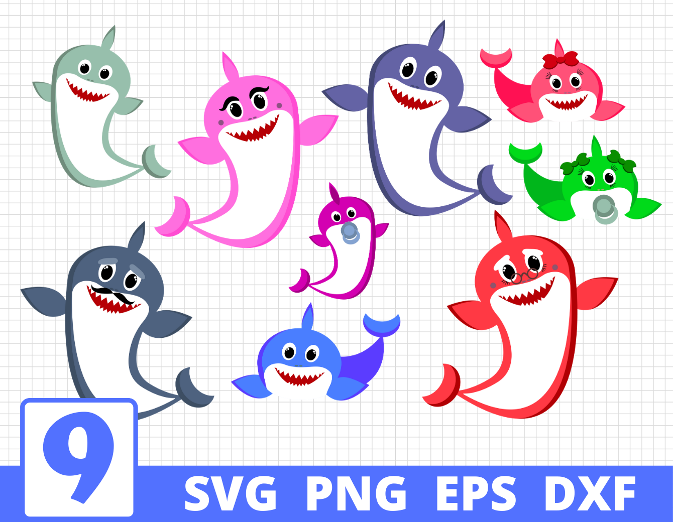 Download SHARK FAMILY SVG BUNDLE | Sharks svg | Baby shark cricut By SvgOcean | TheHungryJPEG.com