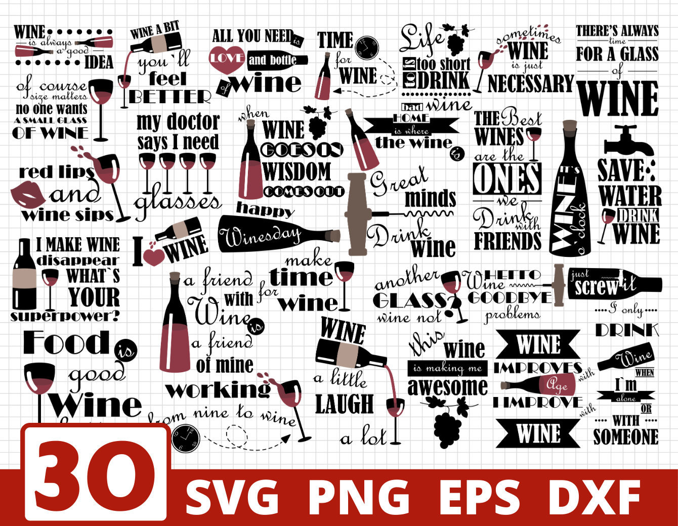 Download Wine Vector Quote Svg Bundle Wine Lover Cricut Wine Sayings By Svgocean Thehungryjpeg Com