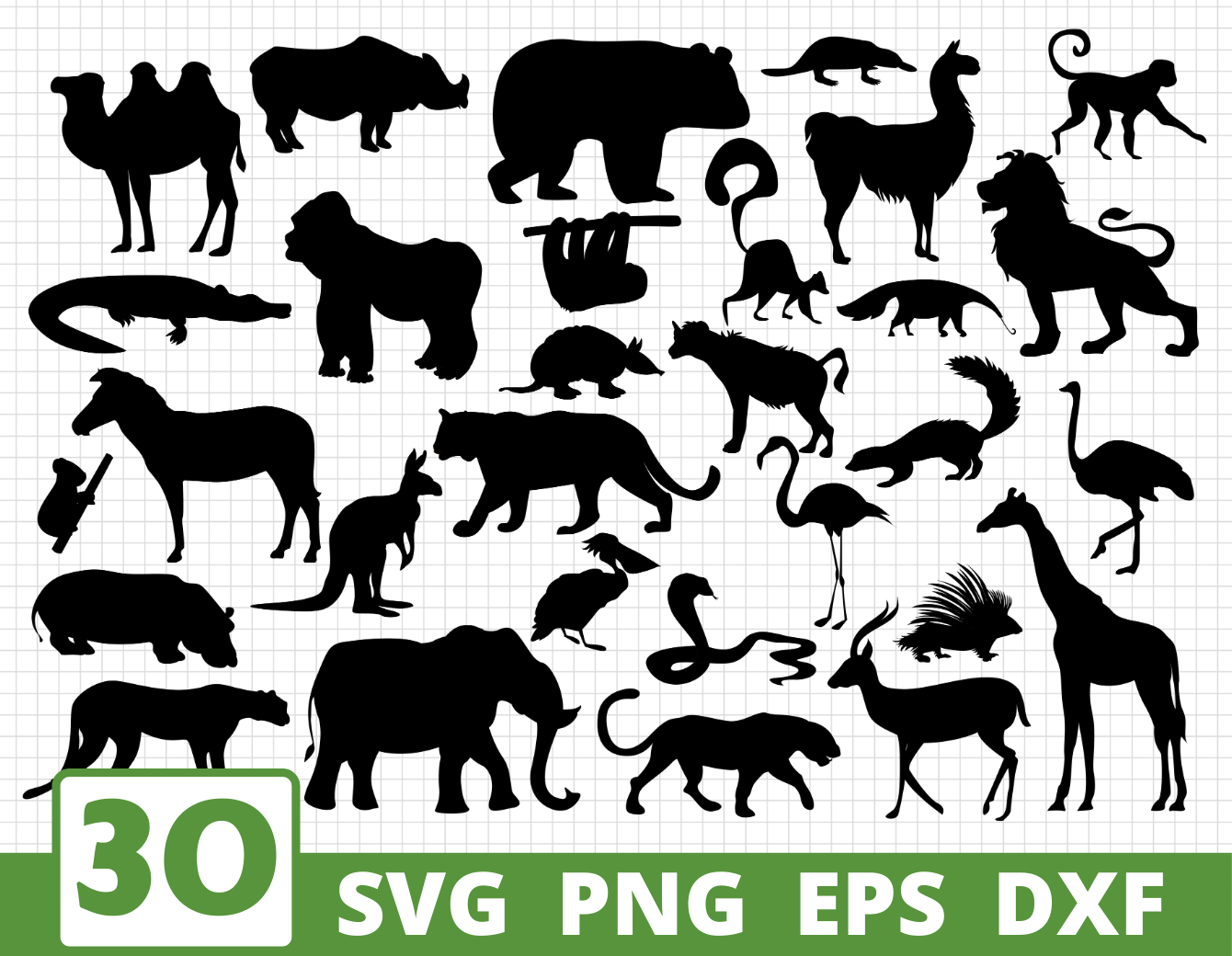 Download African Animals Silhouette Svg Bundle Animals Cricut By Svgocean Thehungryjpeg Com