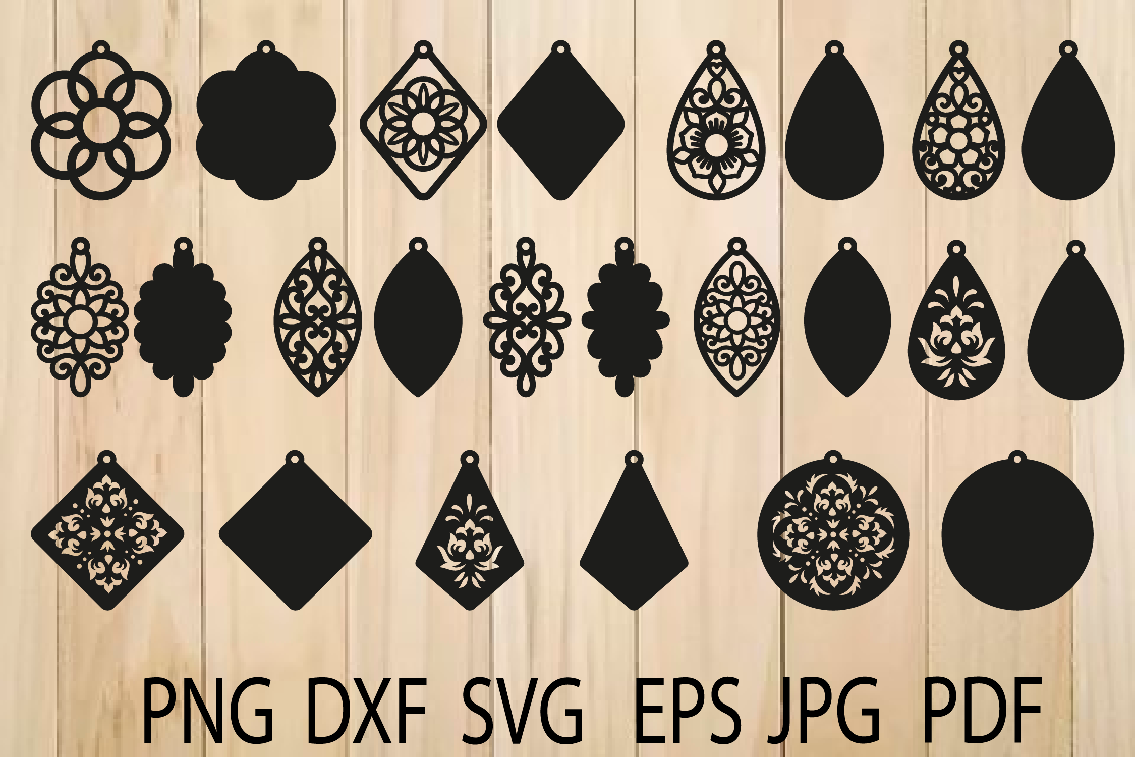 Download Earrings SVG, Mandala Earring SVG, Earrings Template By JulyDigitalImages | TheHungryJPEG.com