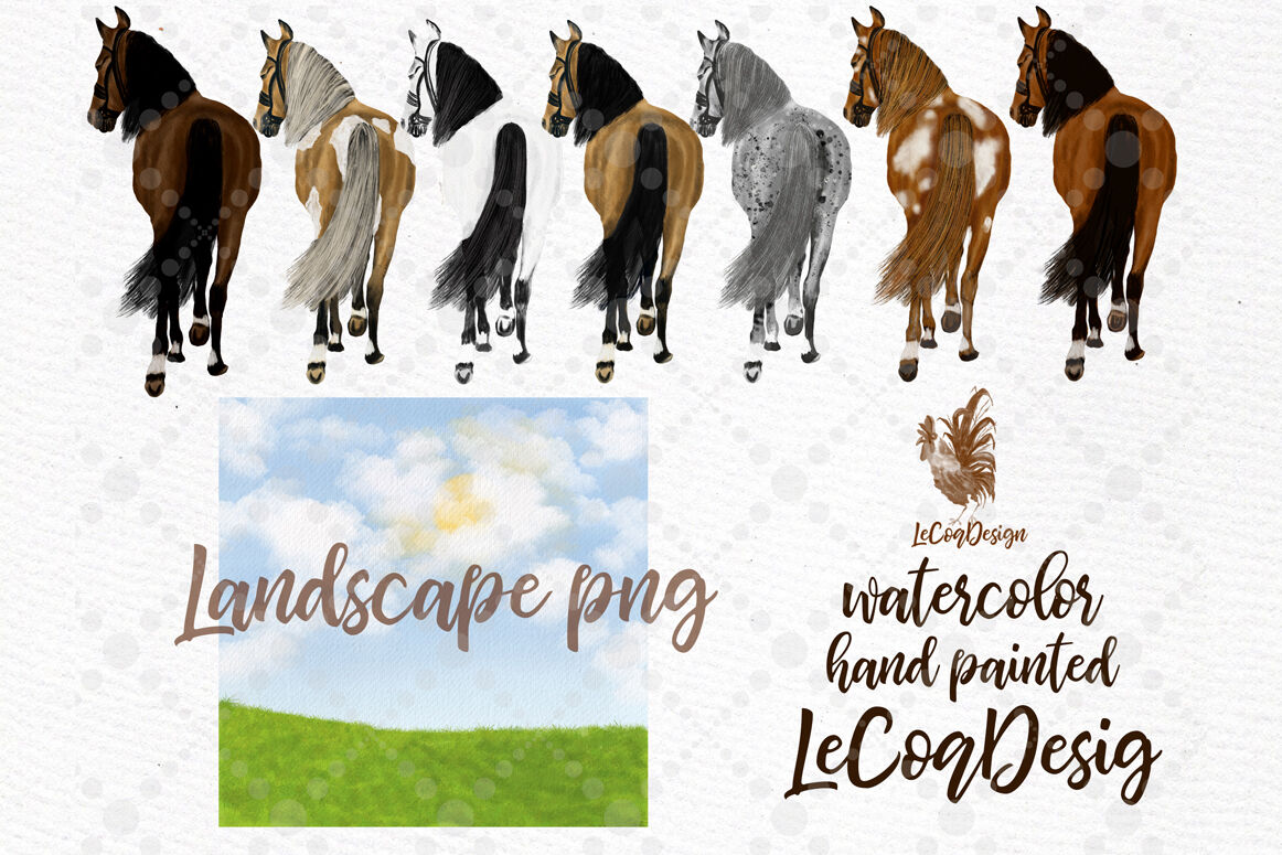 Watercolor Horse Clipart Horse Breeds Horse Graphics Png By Lecoqdesign Thehungryjpeg Com