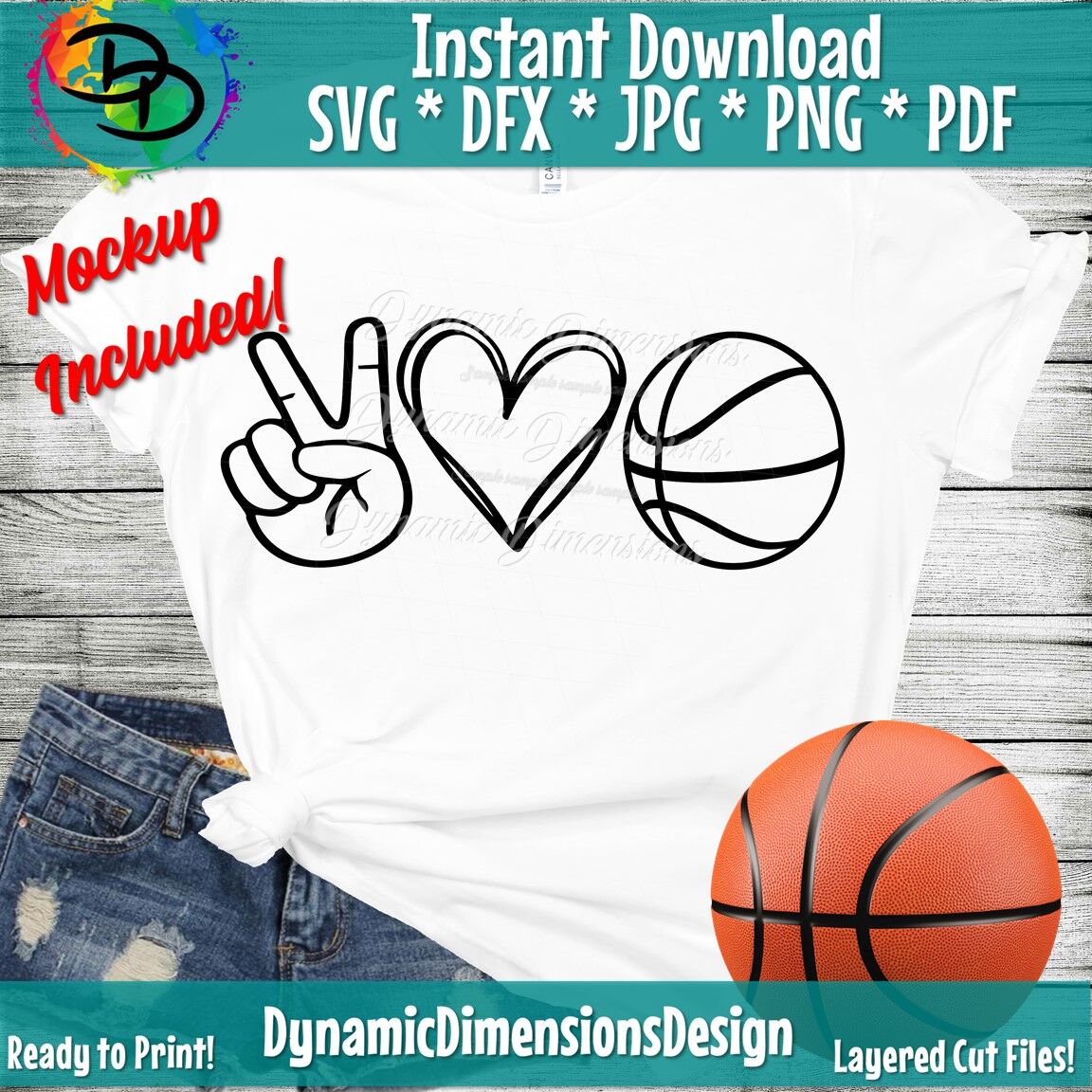 Peace, Love, Basketball svg, Basketball png, Basketball Shirt, Peace L
