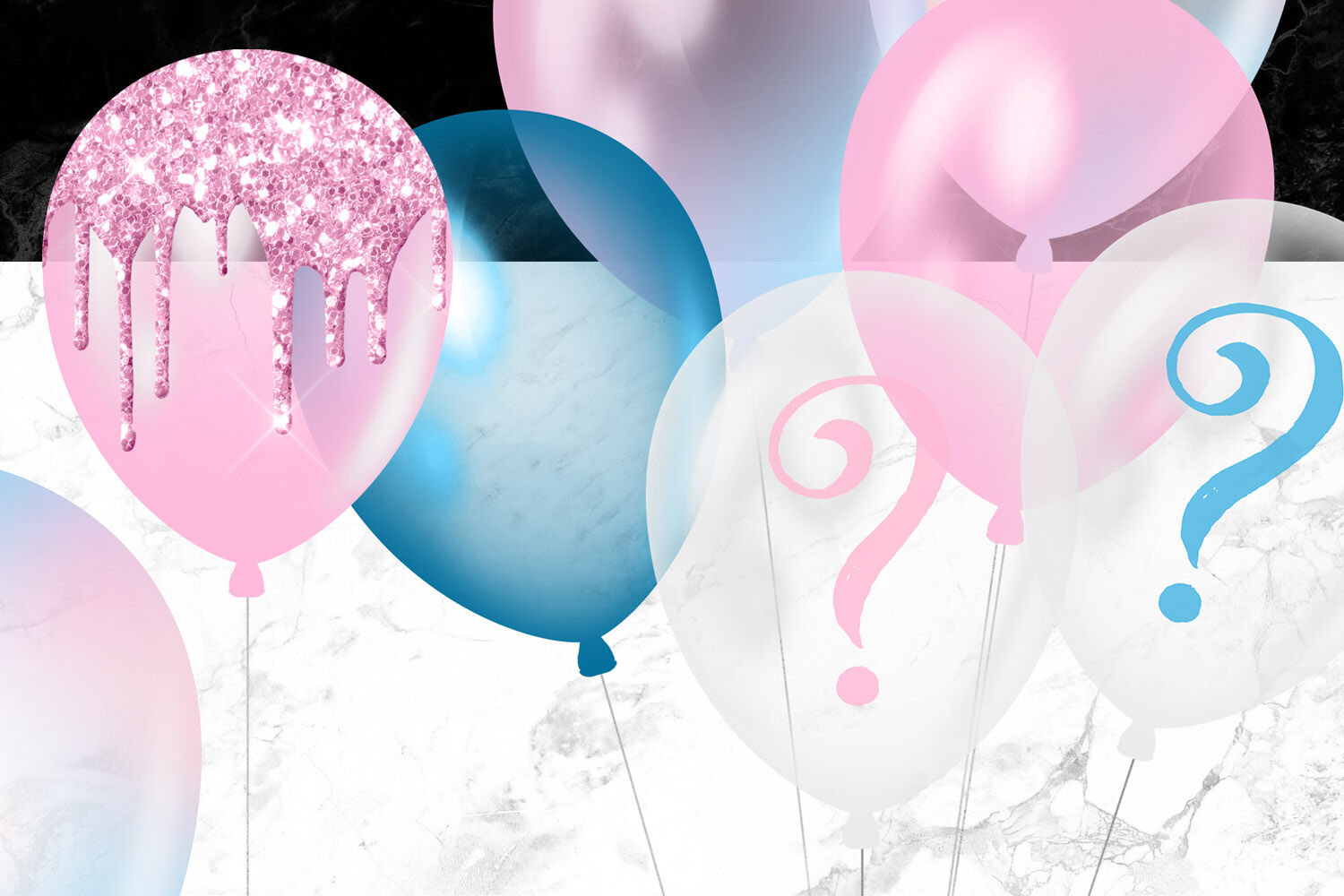 Gender Reveal Balloons Clipart By Digital Curio TheHungryJPEG | lupon ...