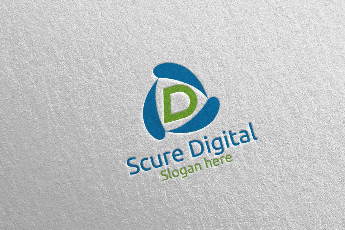 Secure Digital Letter D Digital Marketing Logo 79 By Denayunethj Thehungryjpeg Com