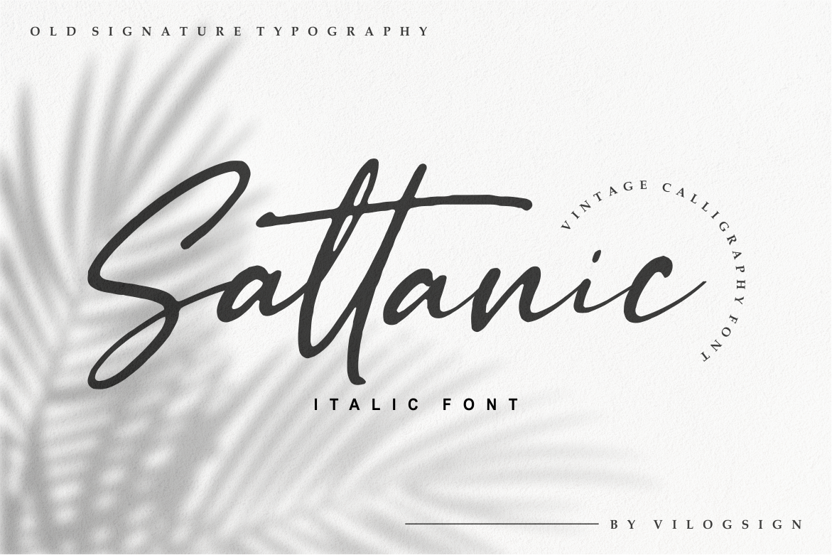 Sattanic Old Signature Typography Font By Vilogsign Thehungryjpeg Com
