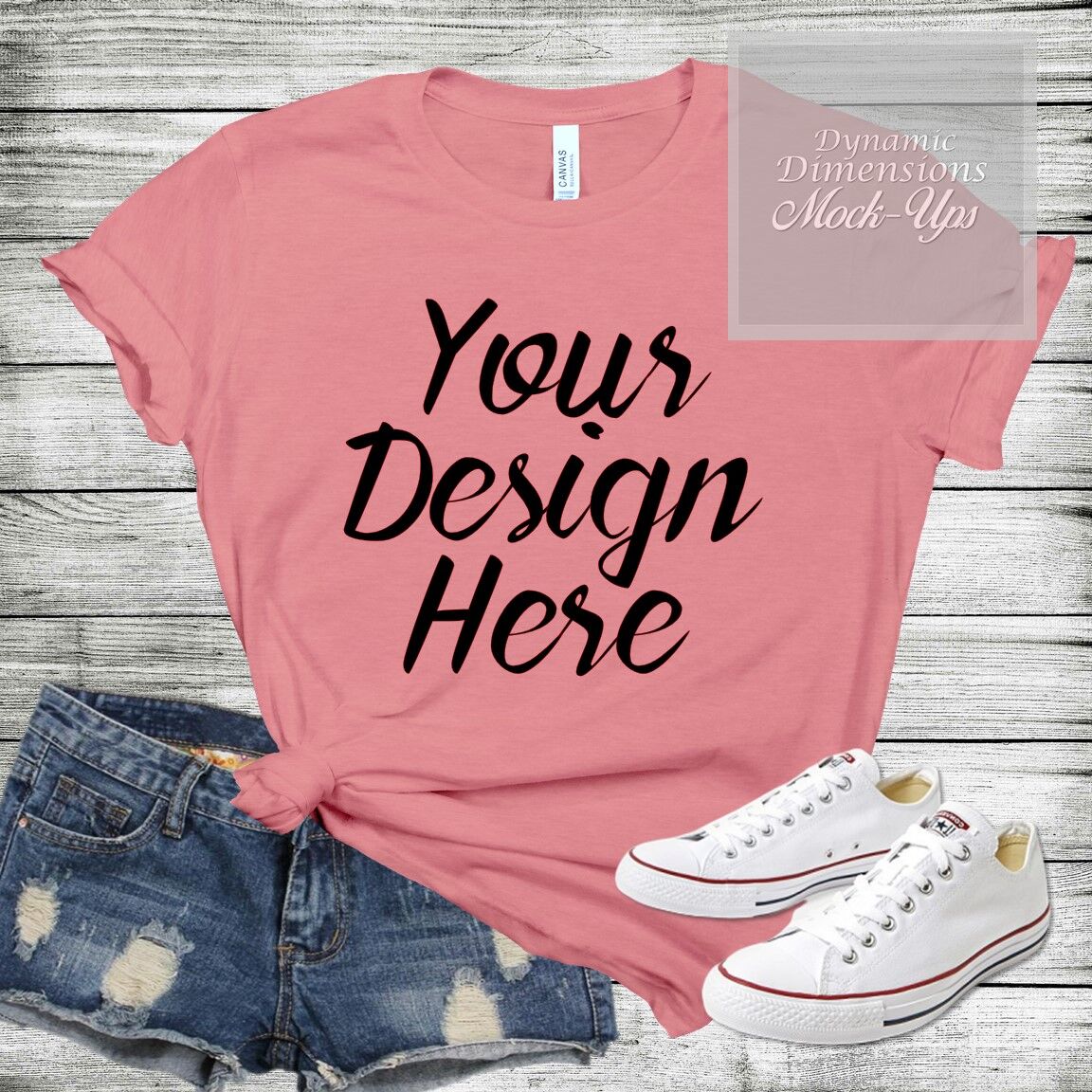 Download Bella Canvas 3001 Pink Unisex T Shirt Mock Up Shirt Template White By Dynamic Dimensions Thehungryjpeg Com