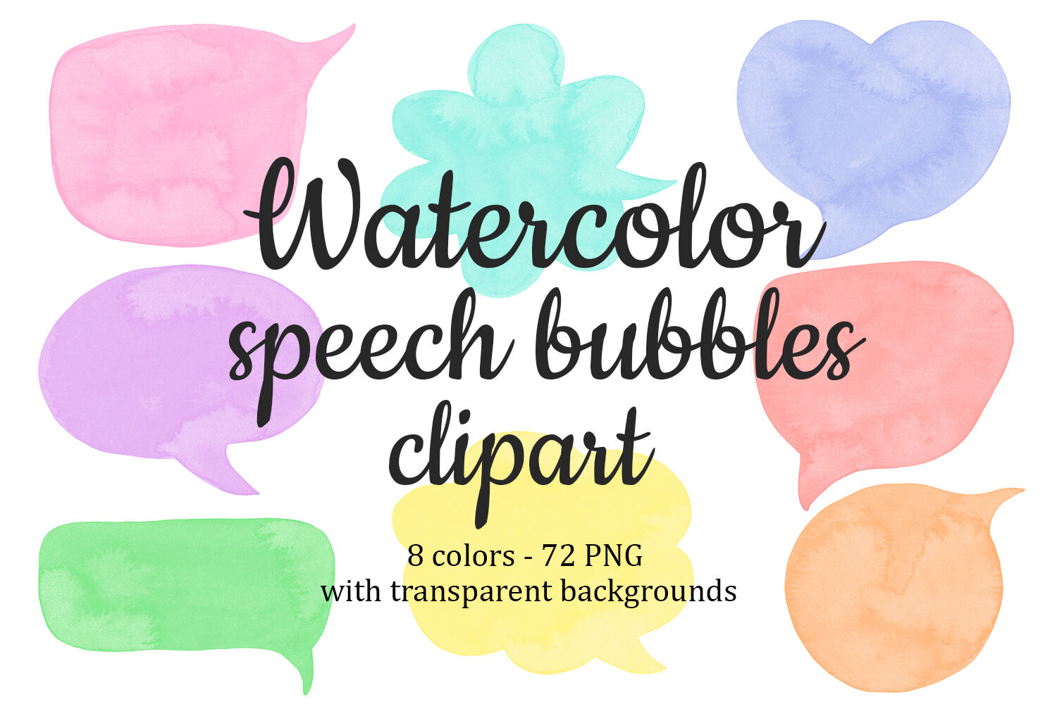 Speech Bubbles Chat Bubble Text Clouds Clipart Colorful Thought Bubble By Sweetreniegraphics Thehungryjpeg Com
