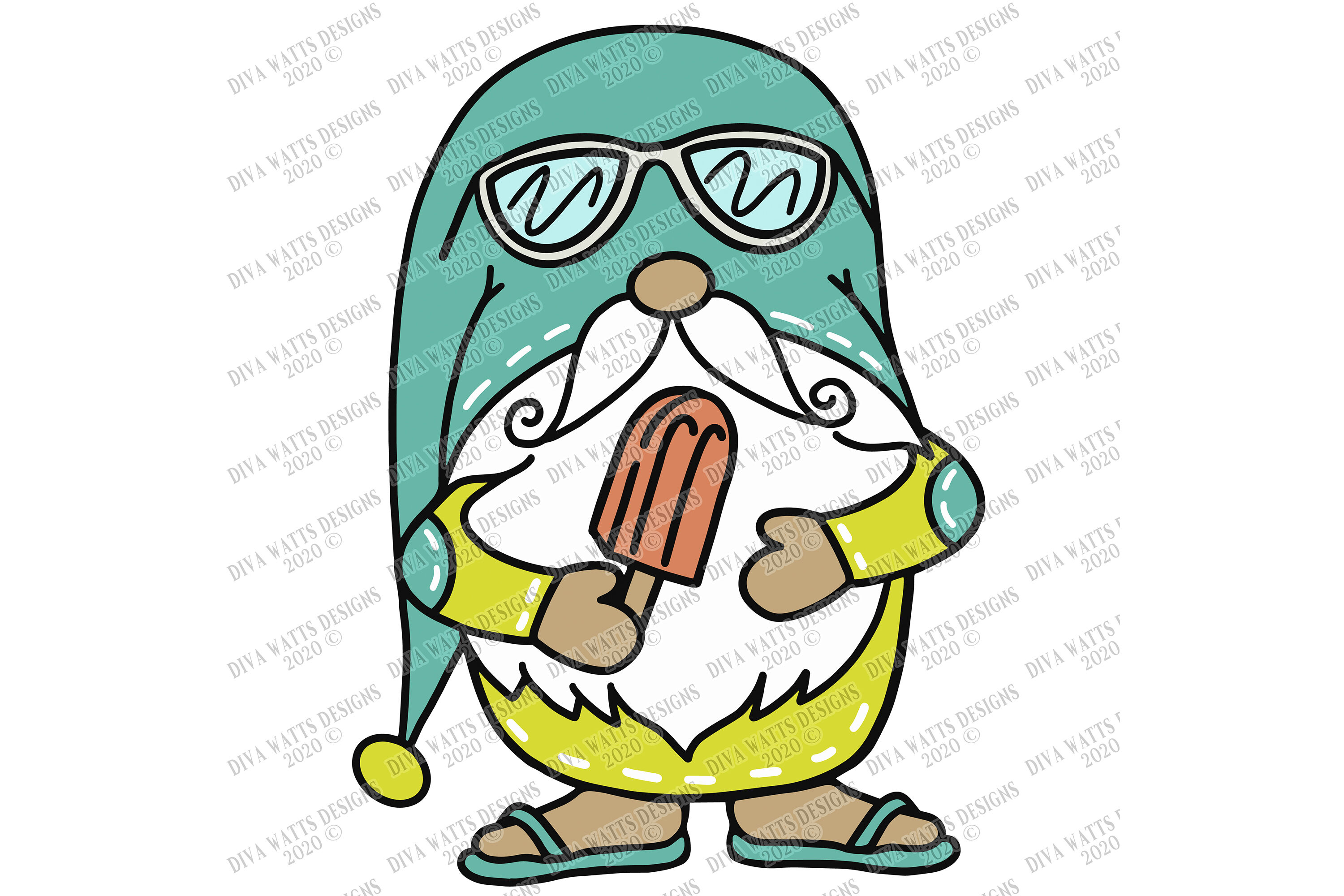 Download Summer Popsicle Gnome Cut File Svg Dxf Eps By Diva Watts Designs Thehungryjpeg Com