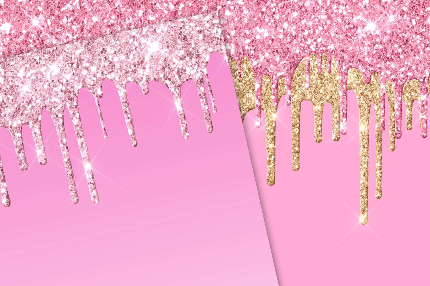 Download Pink and Gold Glitter Drips Digital Paper By Digital Curio ...