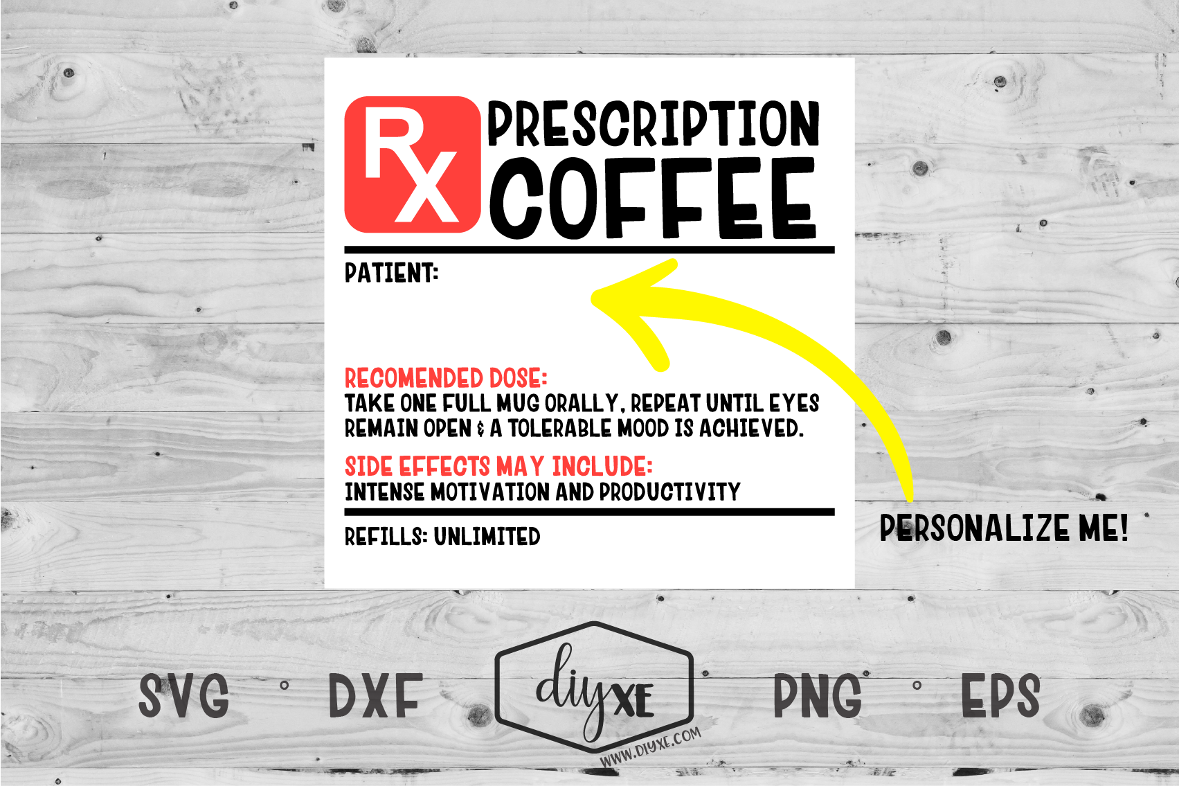 Download Prescription Coffee Label By Diyxe Thehungryjpeg Com