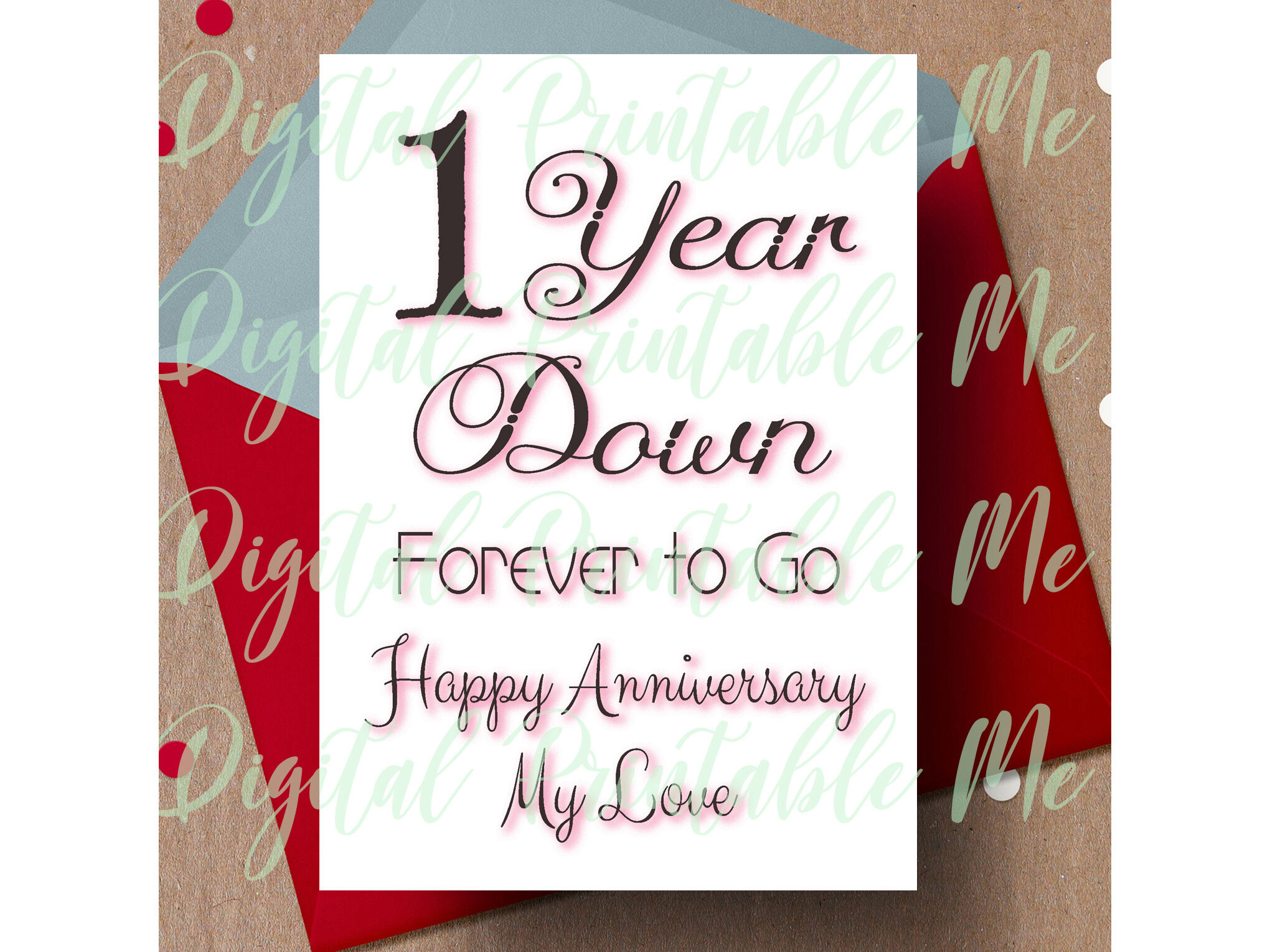 First Anniversary With Love Card 