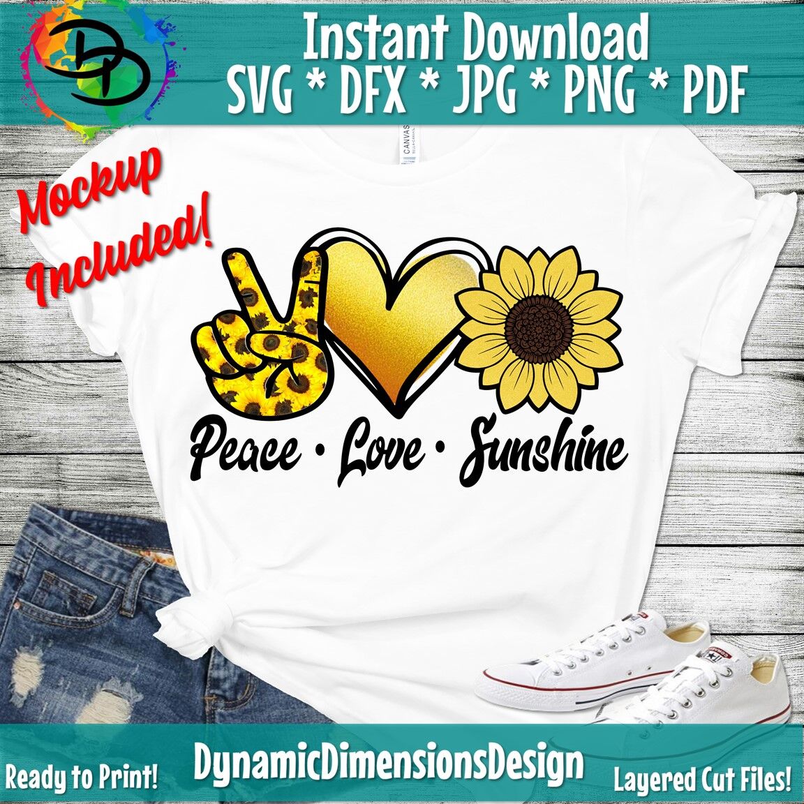 Download Peace Love Sunshine Svg Sunflower Svg Peace Love Svg Heart Svg Sun By Dynamic Dimensions Thehungryjpeg Com