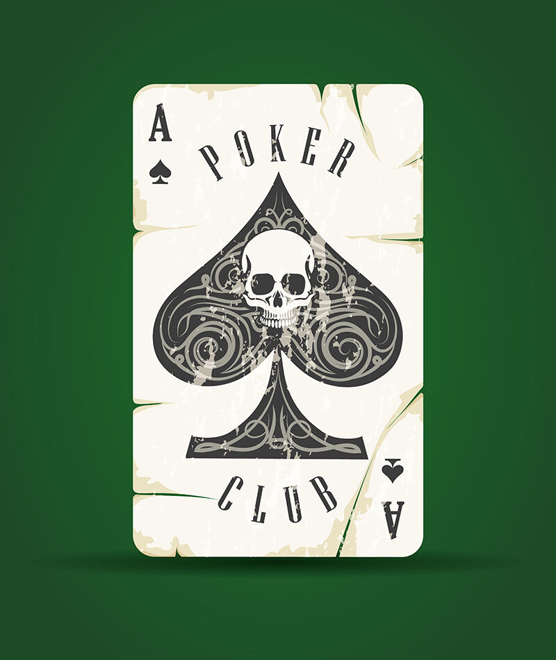 Ace of Spades with Skull Playing Card Emblem By Olena1983 | TheHungryJPEG