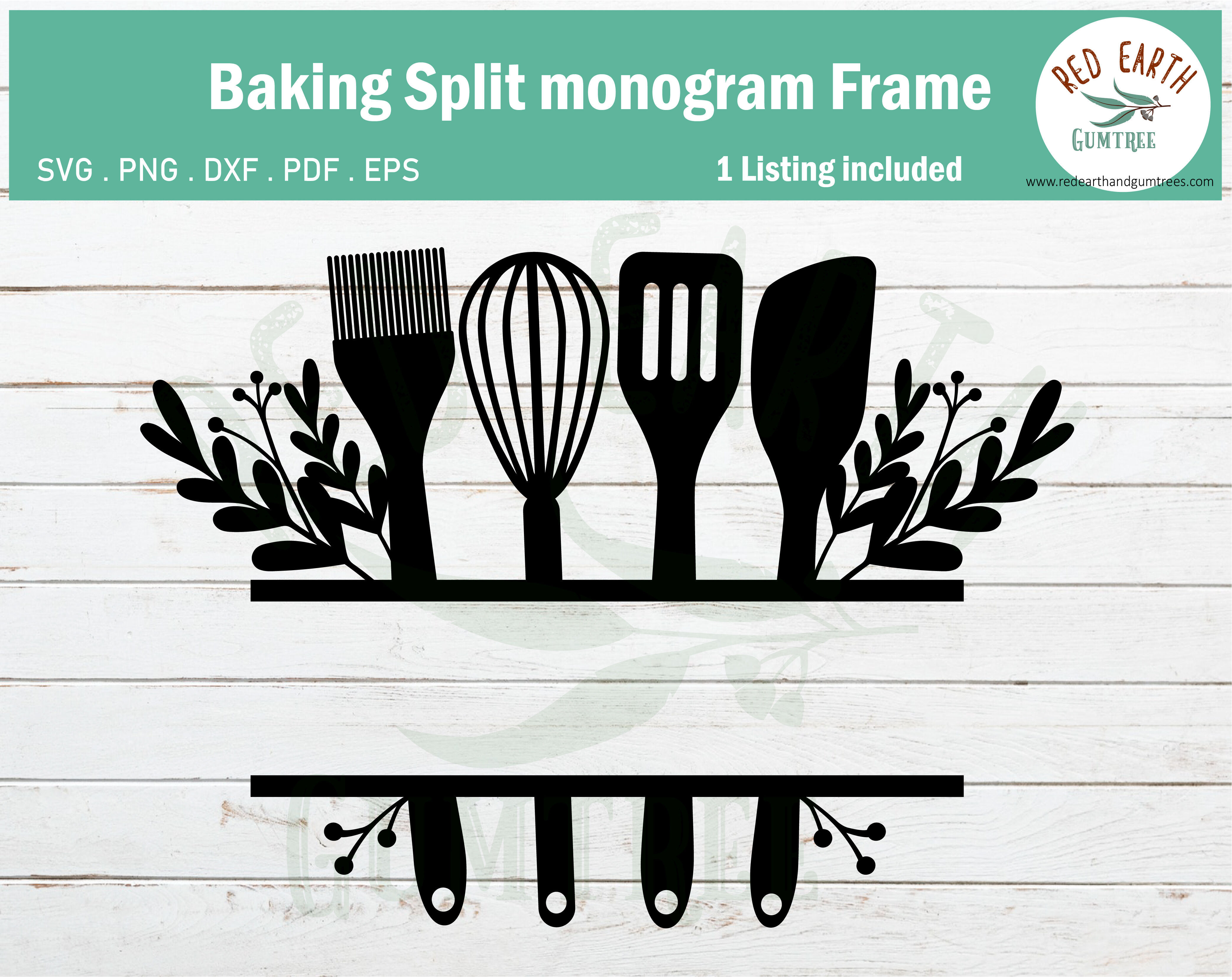 Download Free Svg Baking And Kitchen Split Monogram?? File For Cricut