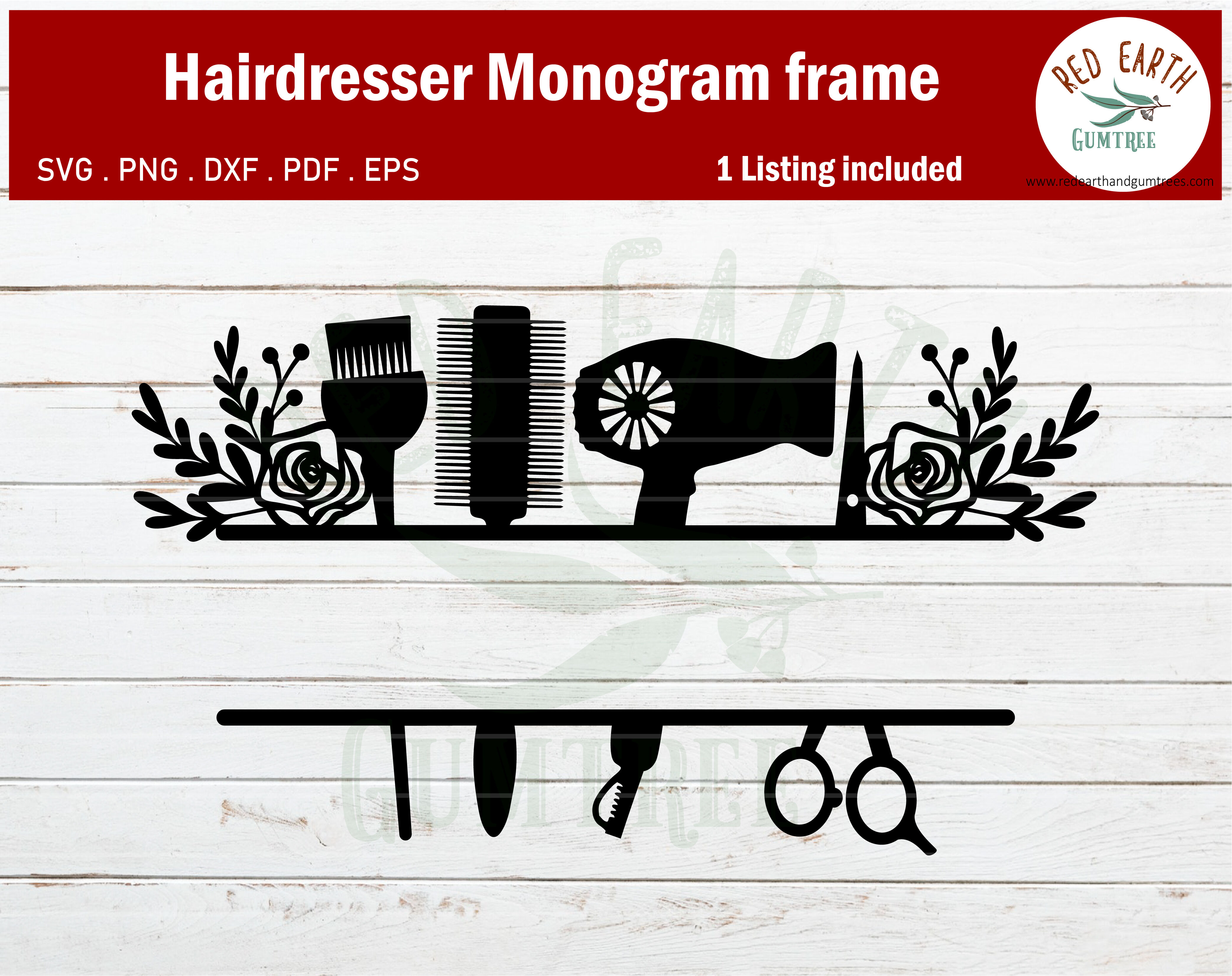 Download Floral Hairstylist Monogram Frame Bundle Svg Hair Dresser Monogram Svg By Svgbrewerydesigns Thehungryjpeg Com