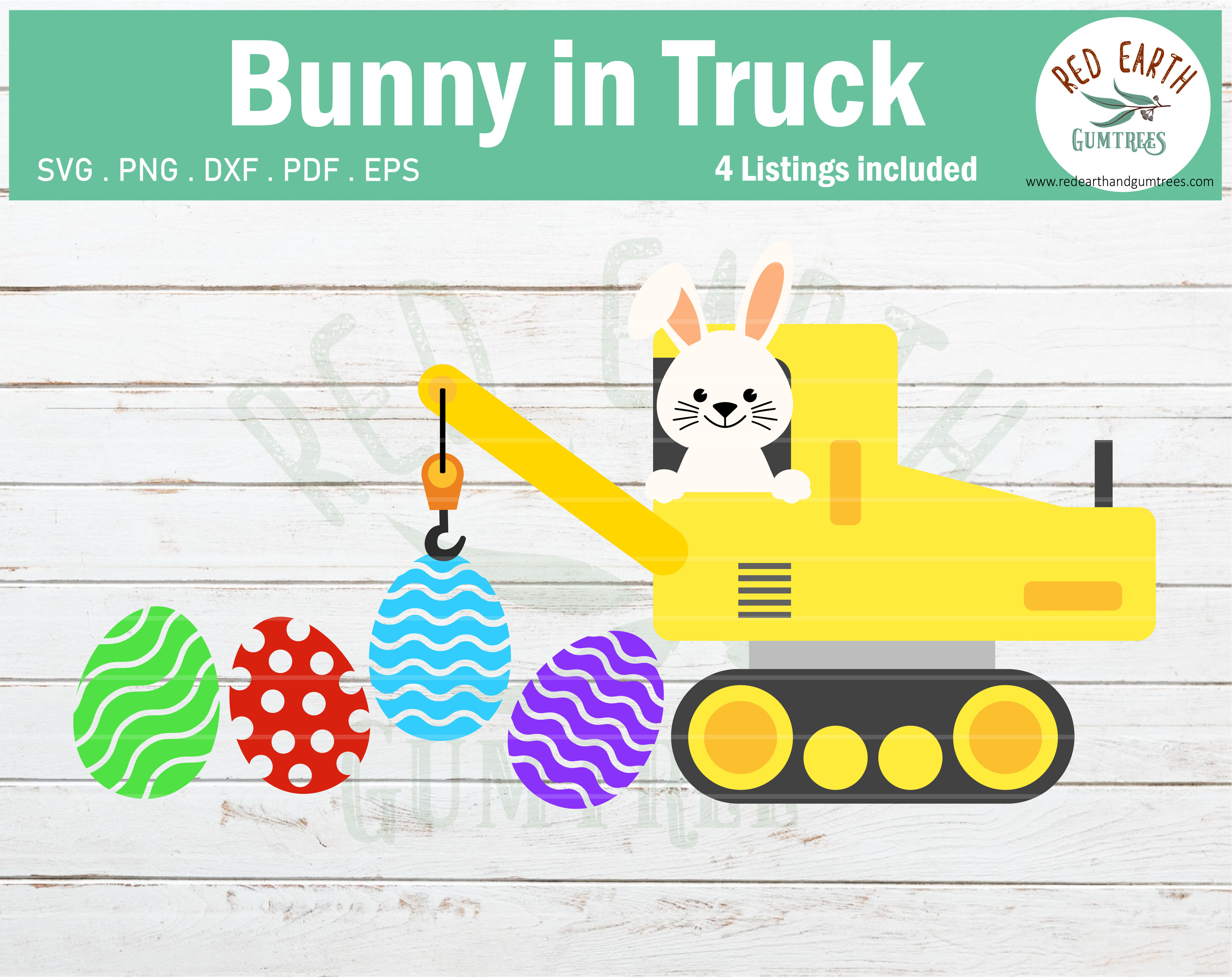 Download Easter bunny truck bundle SVG,Easter rabbit construction SVG,DXF,PNG By SVGBreweryDesigns ...