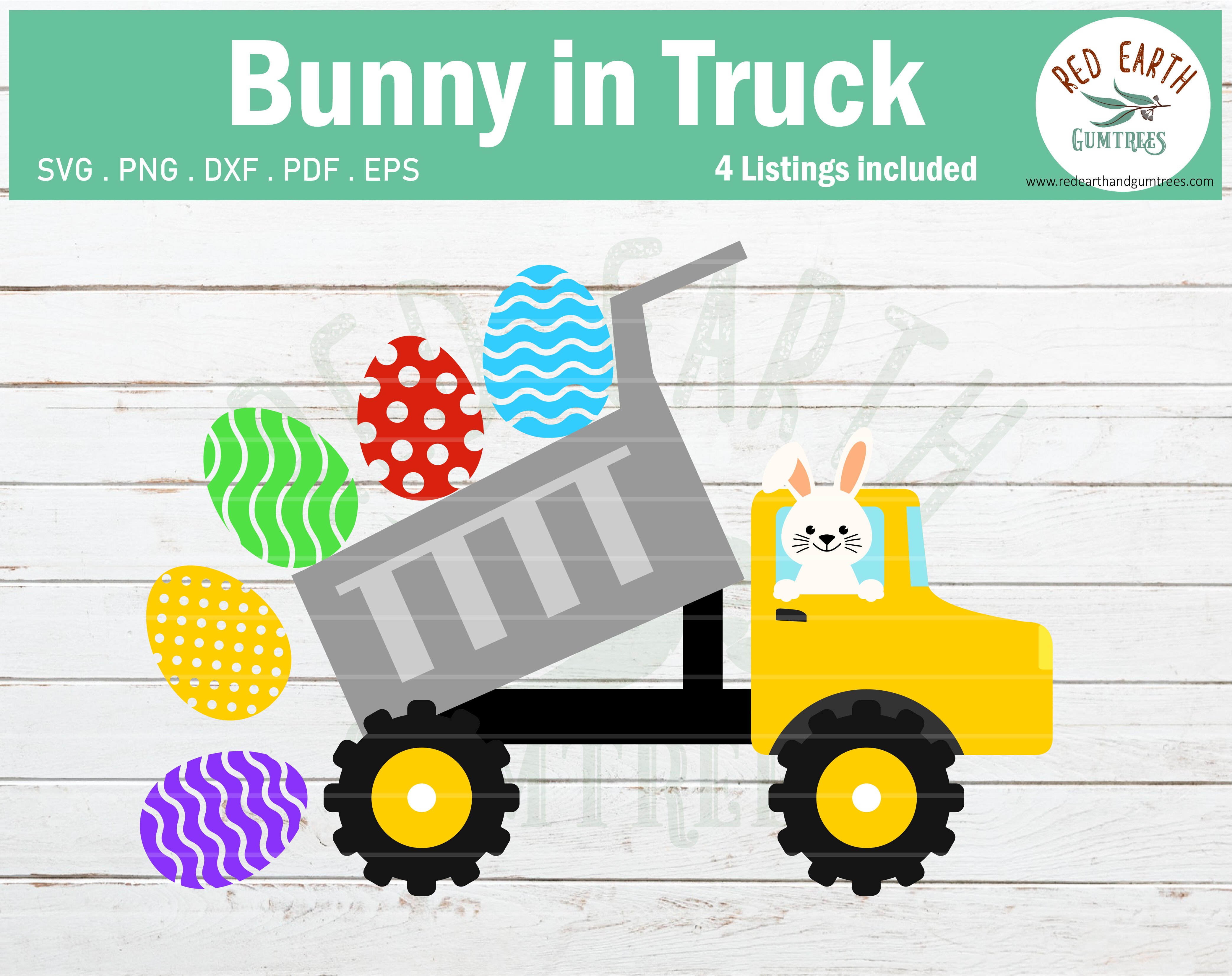 Happy Easter Truck SVG, Easter Bunny Truck SVG