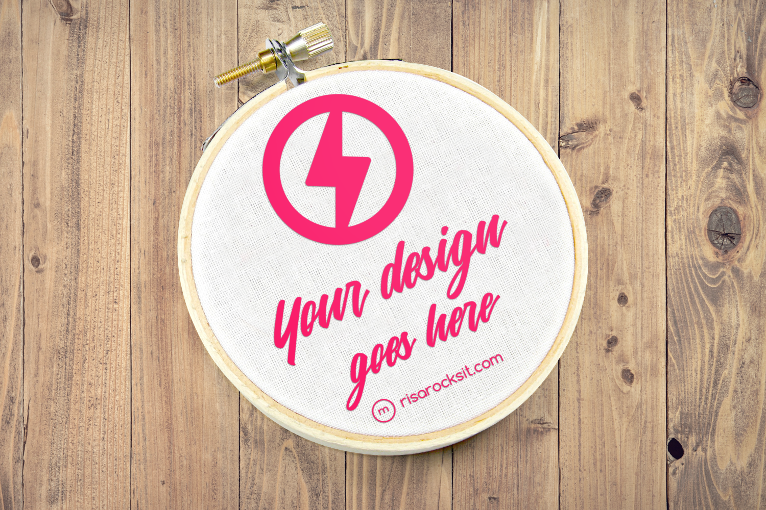 Download Embroidery Hoop | Mock Up By Risa Rocks It | TheHungryJPEG.com