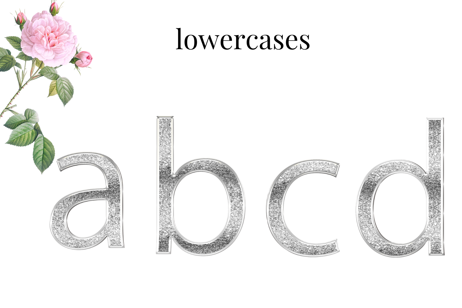 Silver metal letters, Silver sparkle digital alphabet, Silver font By ...