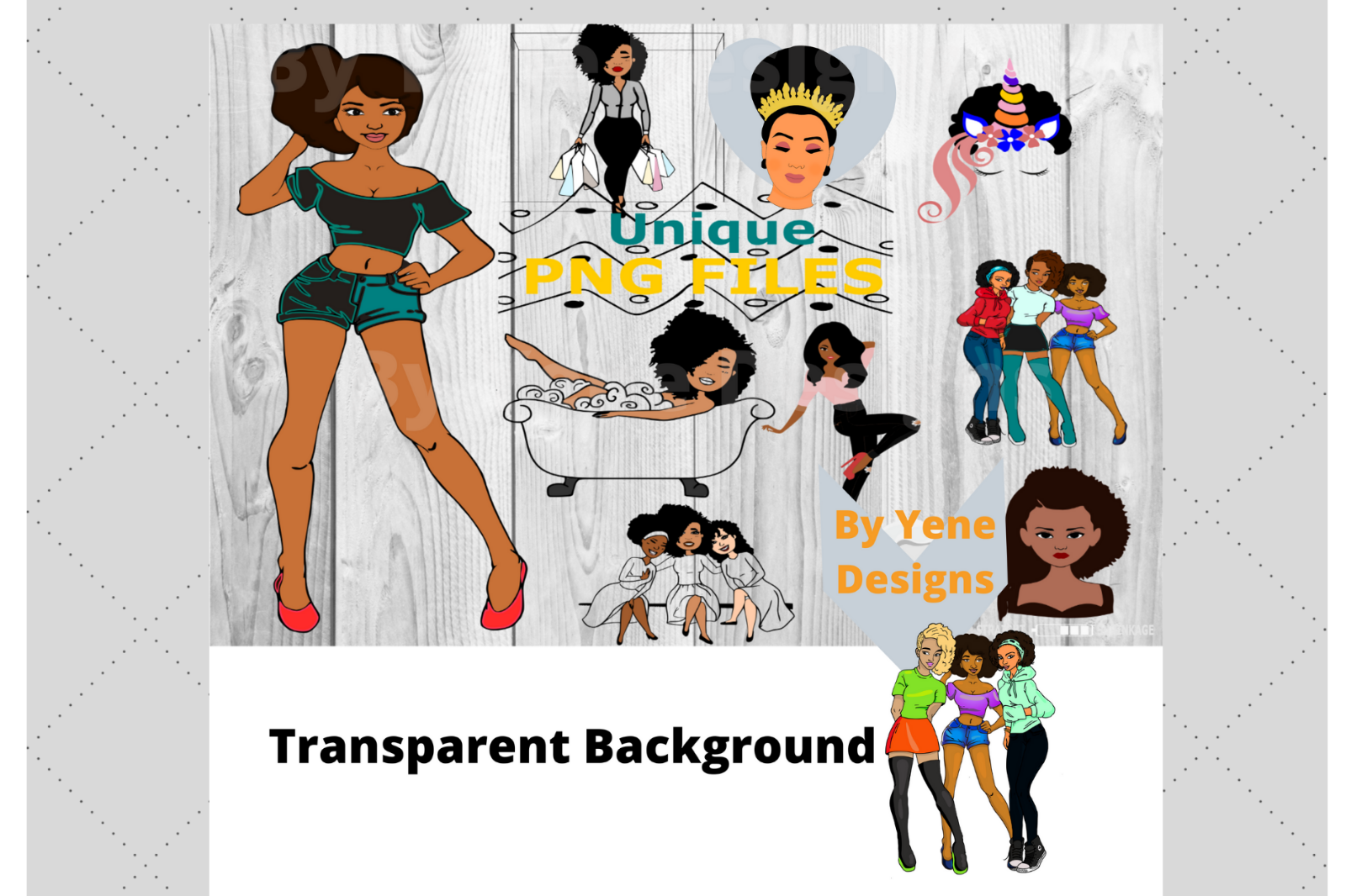 African American Bundle Afro Svg Afro Png By Yene Designs Thehungryjpeg Com
