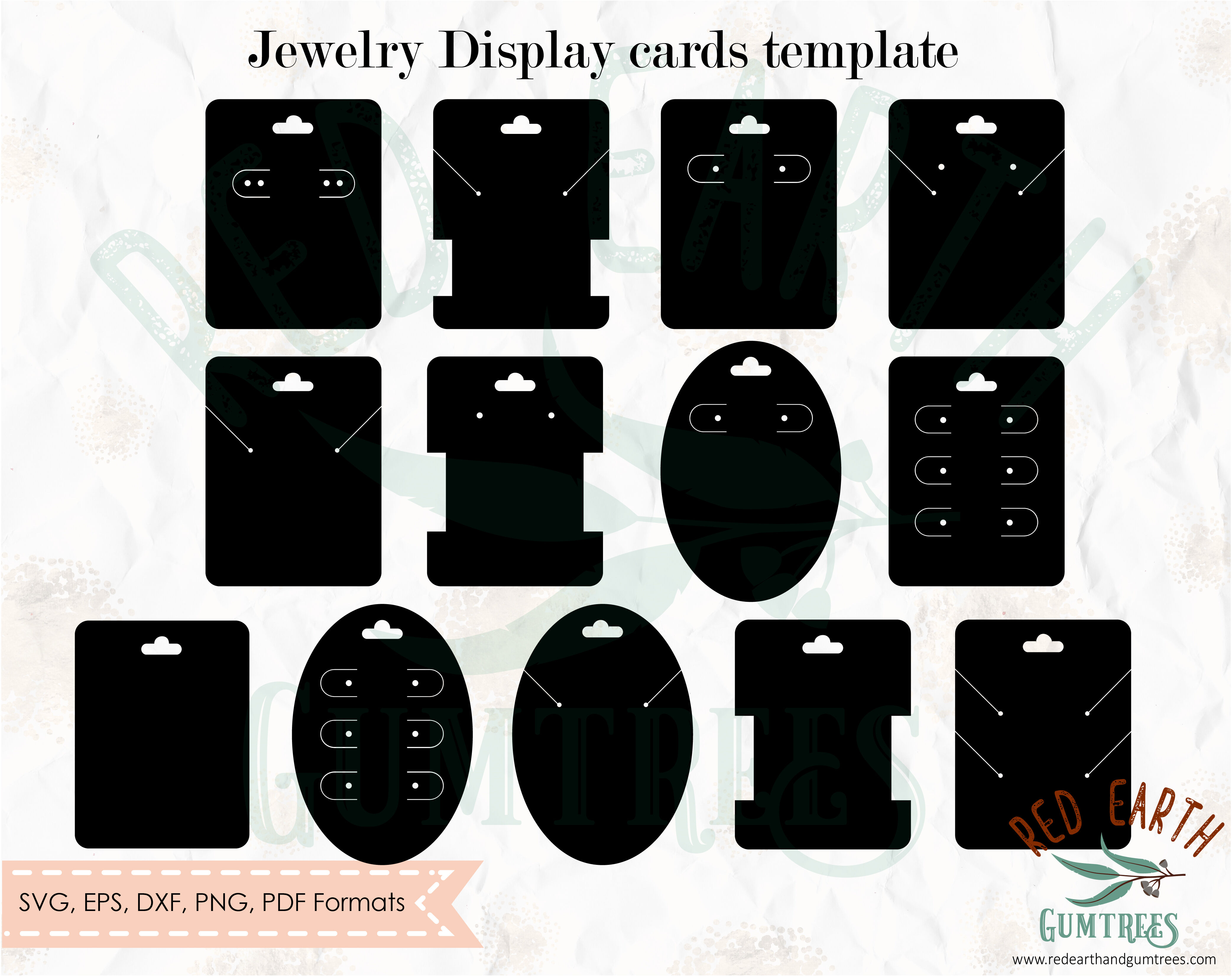 Jewelry cards template bundle SVG, Earring display card SVG,necklace By  Redearth and Gumtrees