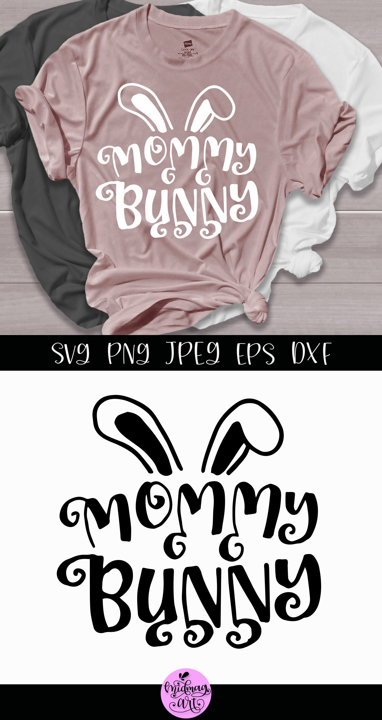 Download Mommy bunny svg, easter shirt svg By Midmagart | TheHungryJPEG.com