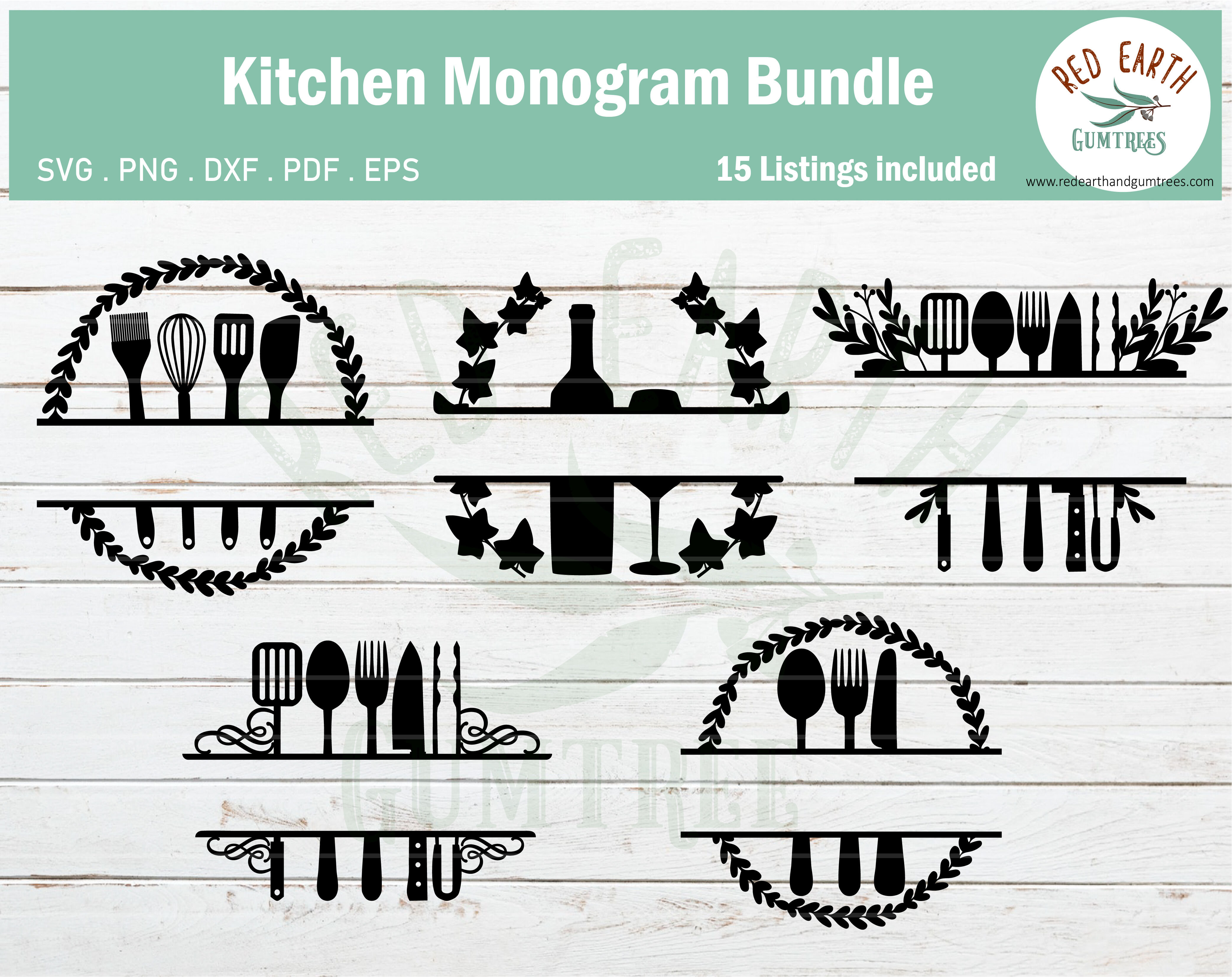 Download Big Kitchen Monogram Frames Bundle Svg Png Dxf Pdf Eps By Svgbrewerydesigns Thehungryjpeg Com
