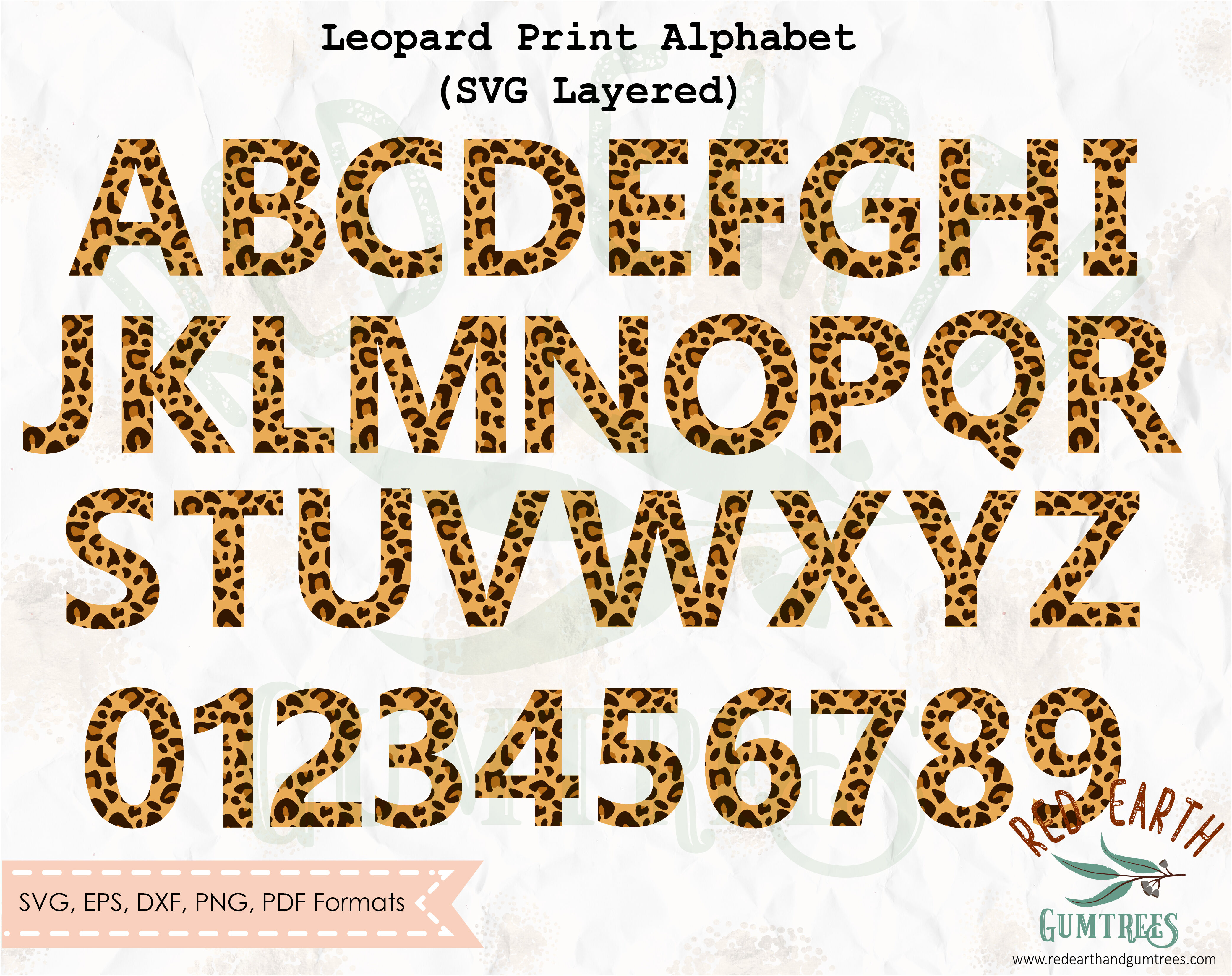 Leopard Print Letters Alphabet SVG Cheetah Letters Alphabet SVG PNG By SVGBreweryDesigns 