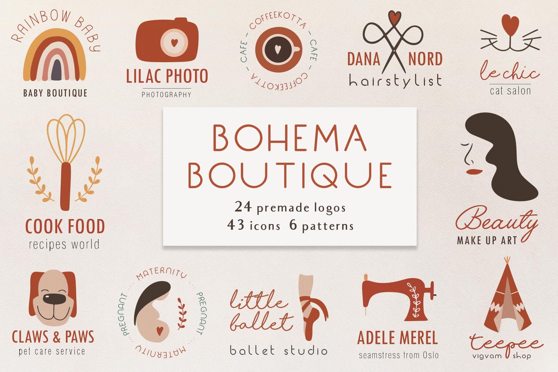 Bohema Boutique Logos By Alisovna Thehungryjpeg Com
