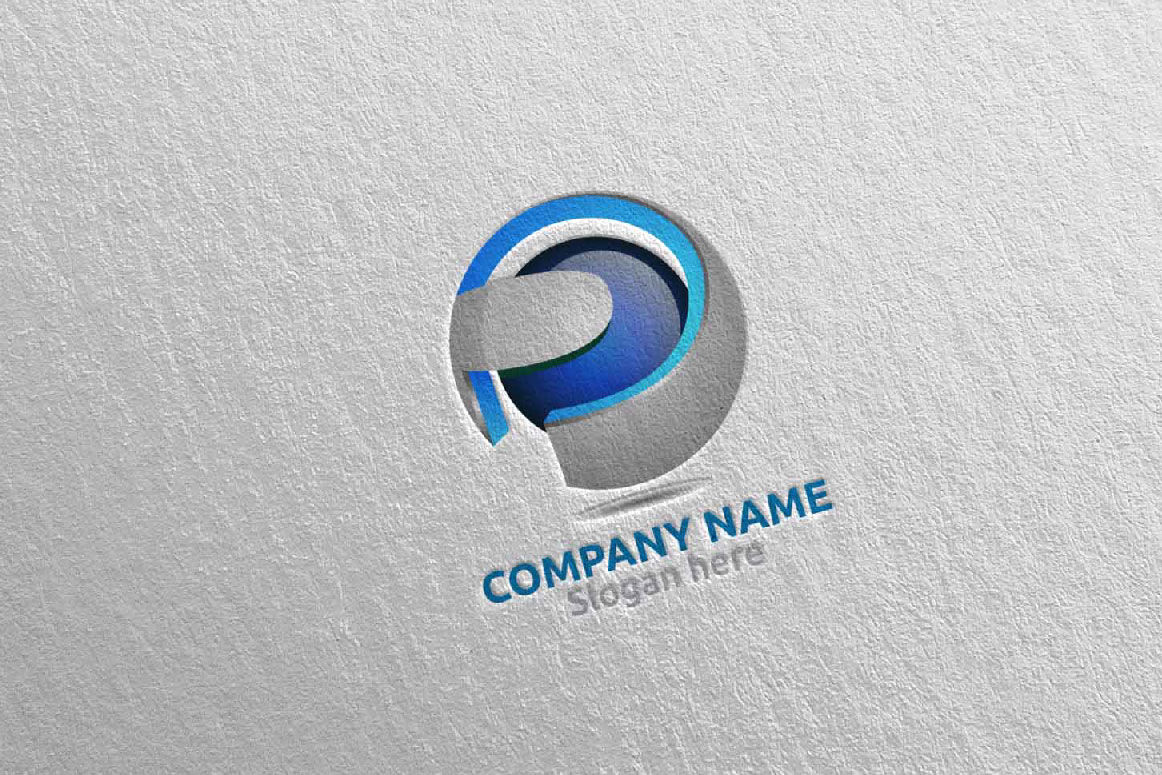 Premium Vector | Initial p logo design vector with 3d colorful style