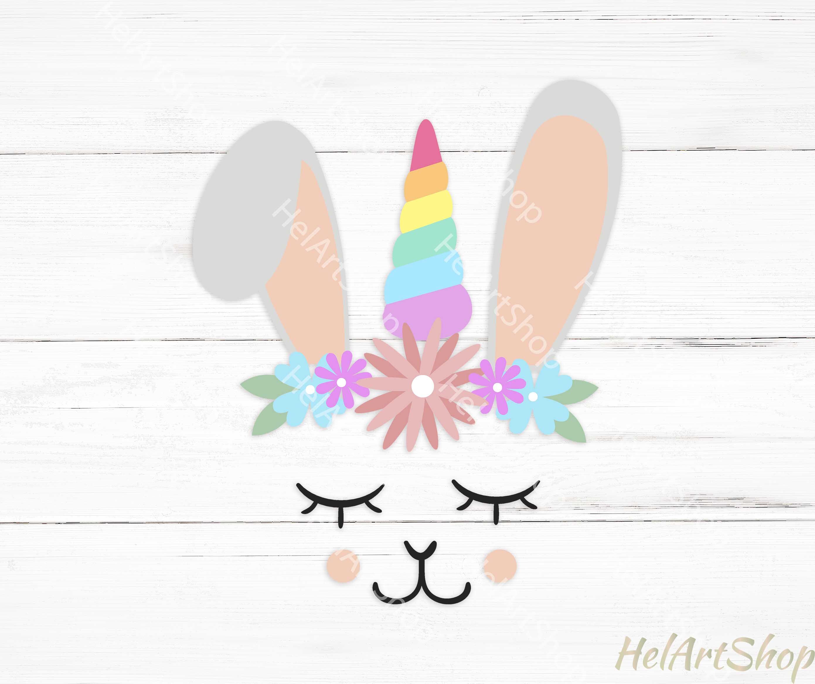 Download Bunny unicorn svg, Easter unicorn svg, Kids easter svg By HelArtShop | TheHungryJPEG.com