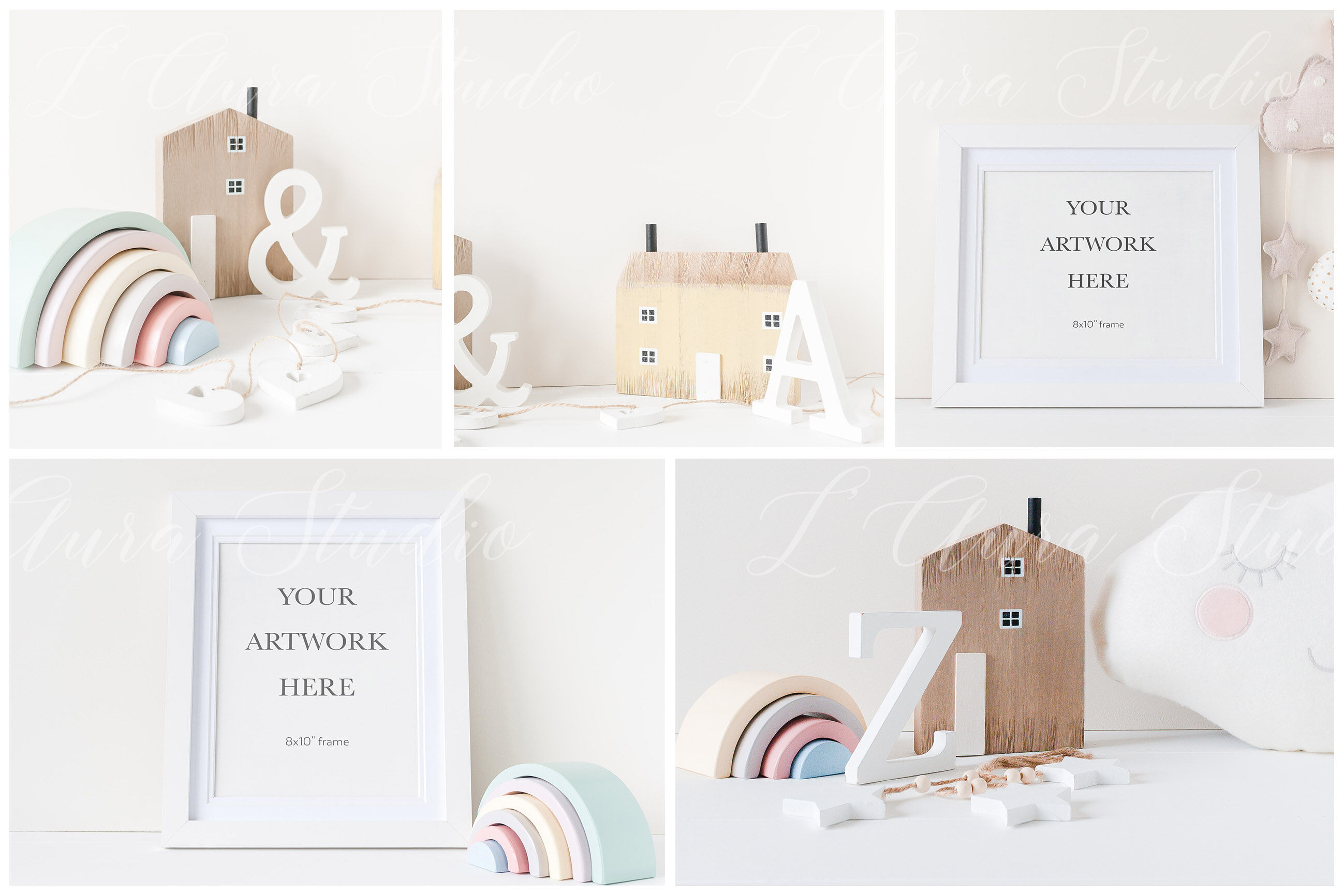 Download Frame Mockup Bundle 8x10 Nursery Styled By L Aura Studio Thehungryjpeg Com PSD Mockup Templates