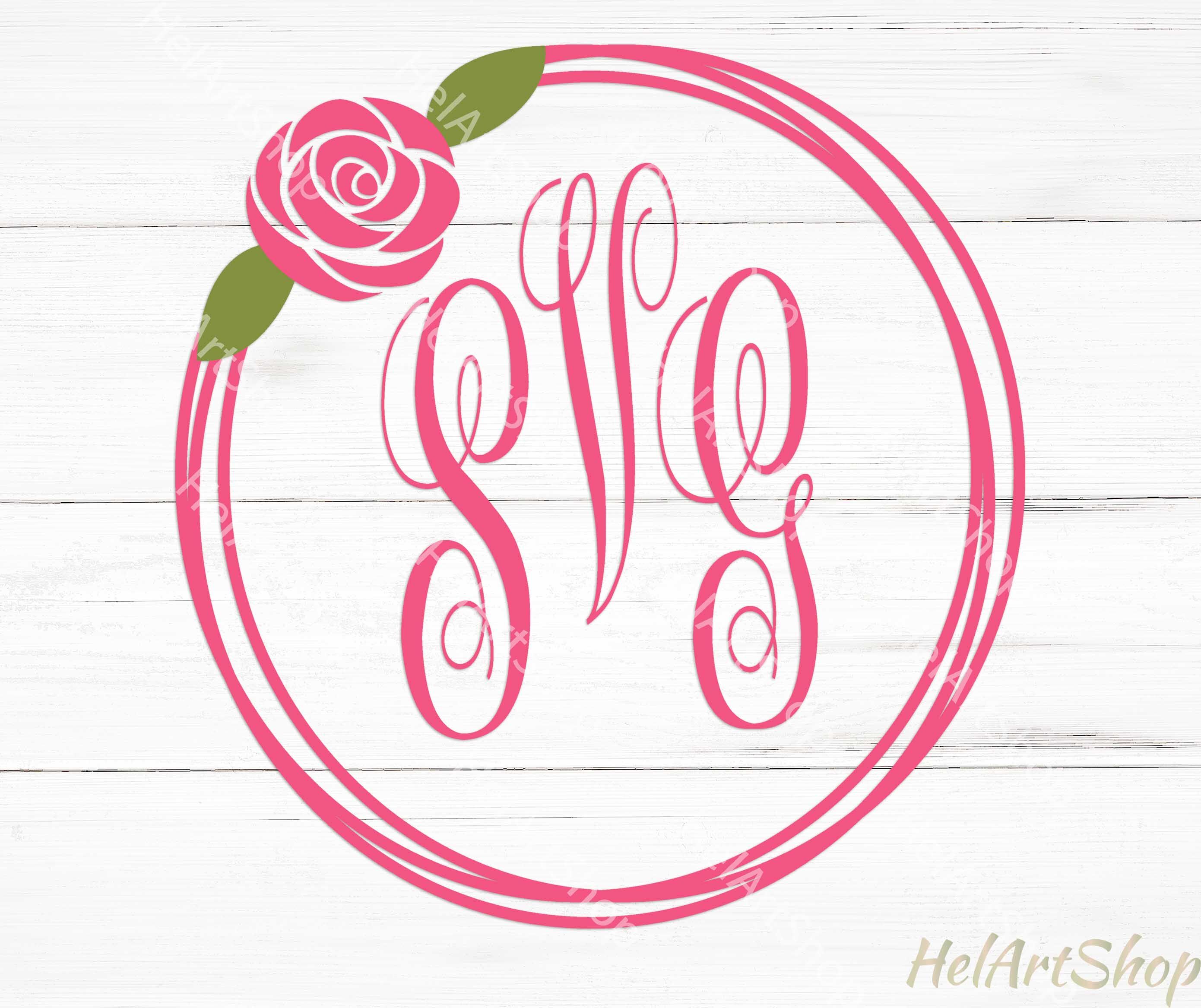 rose monogram frame