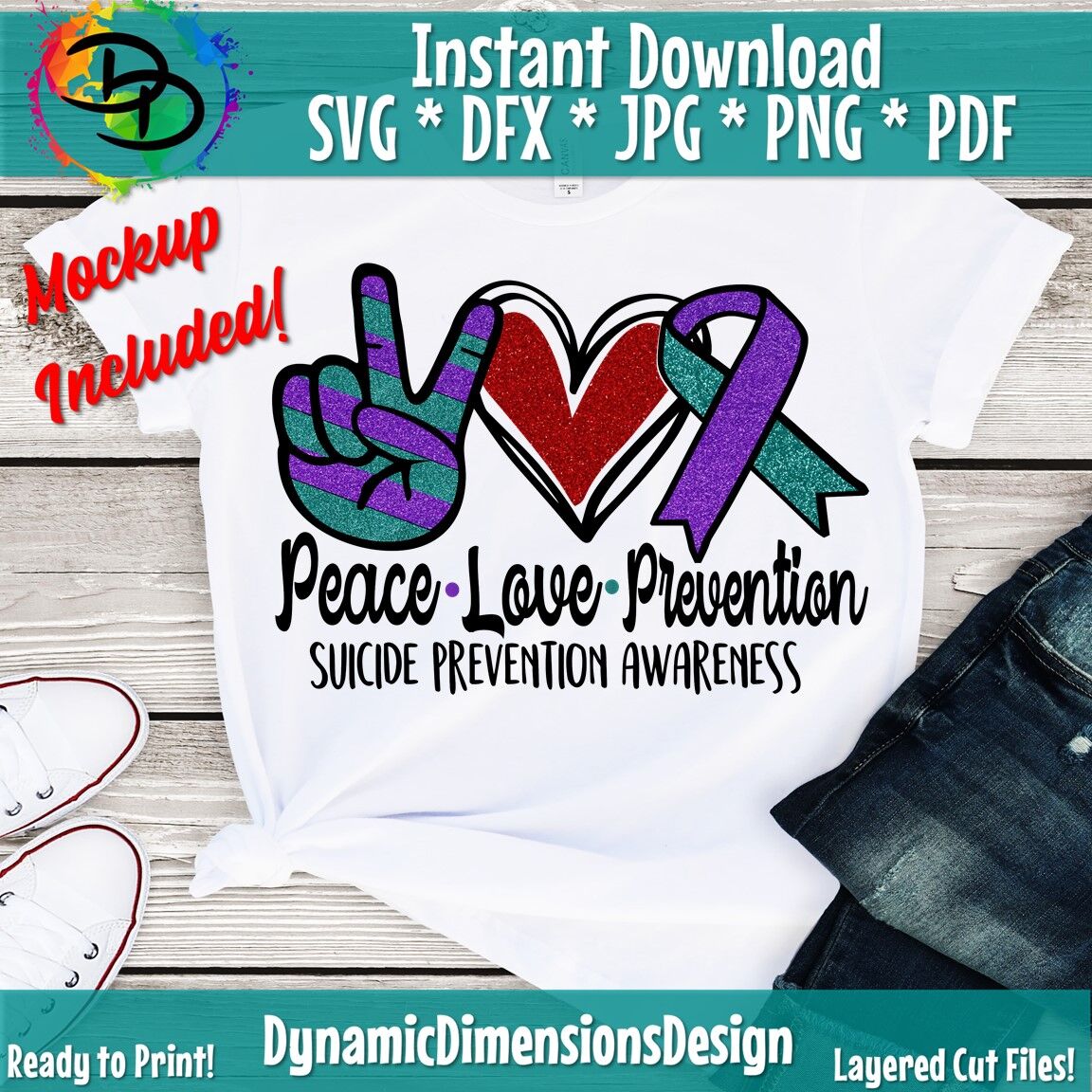 Peace love Cure svg, Sublimation Png, Digital Download, Suicide Preven ...