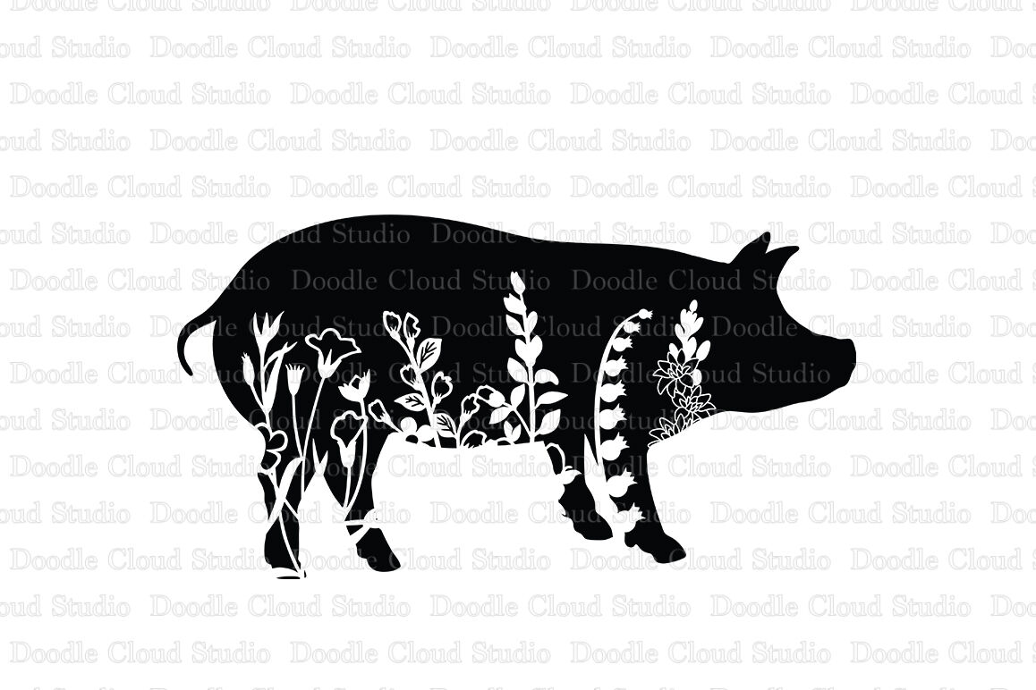 Download Floral Pig Svg Cut Files Floral Pig Clipart By Doodle Cloud Studio Thehungryjpeg Com PSD Mockup Templates