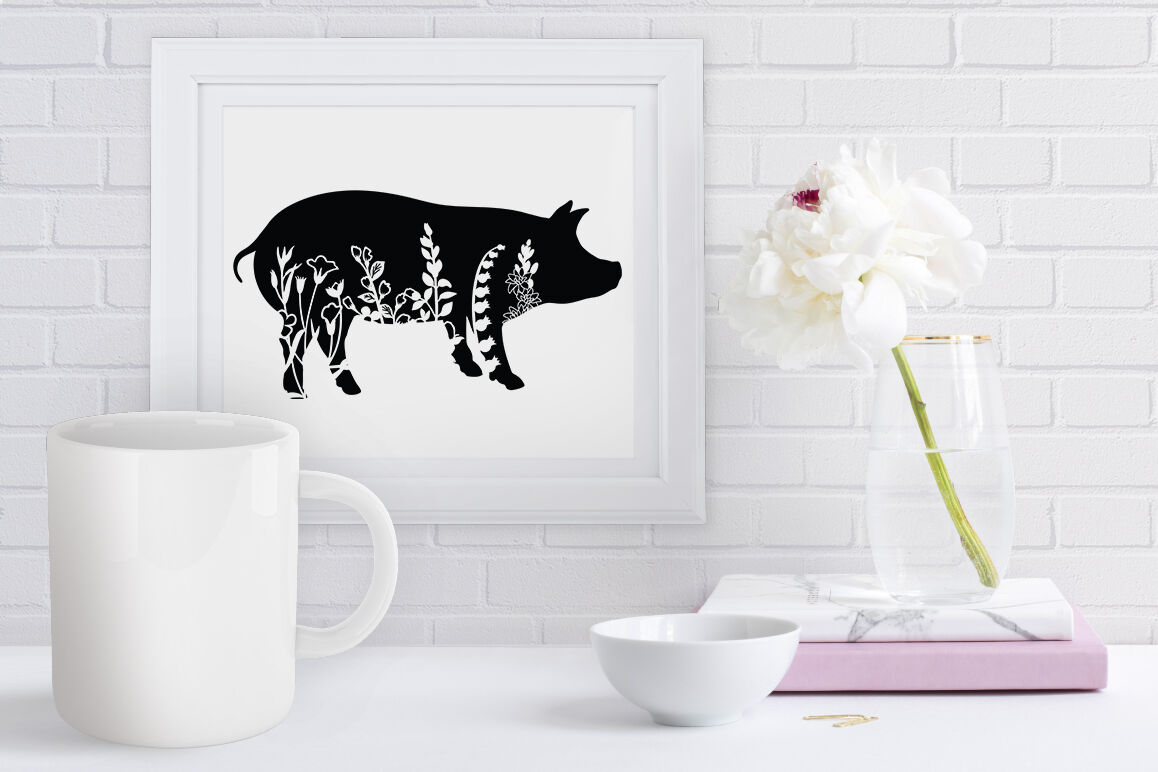 Download Floral Pig SVG Cut Files, Floral Pig Clipart By Doodle Cloud Studio | TheHungryJPEG.com