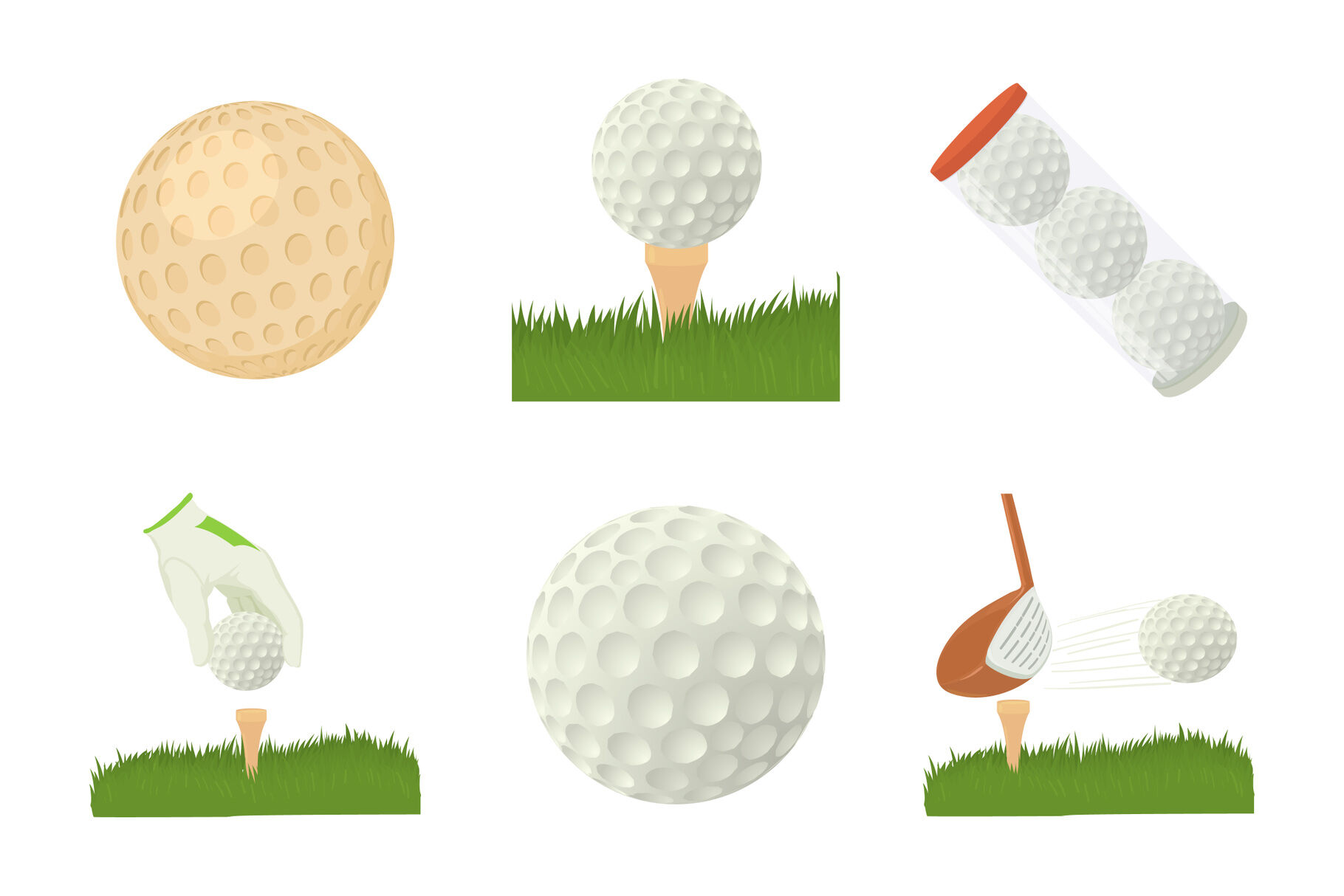 Golf ball icon set, cartoon style By Ylivdesign | TheHungryJPEG.com