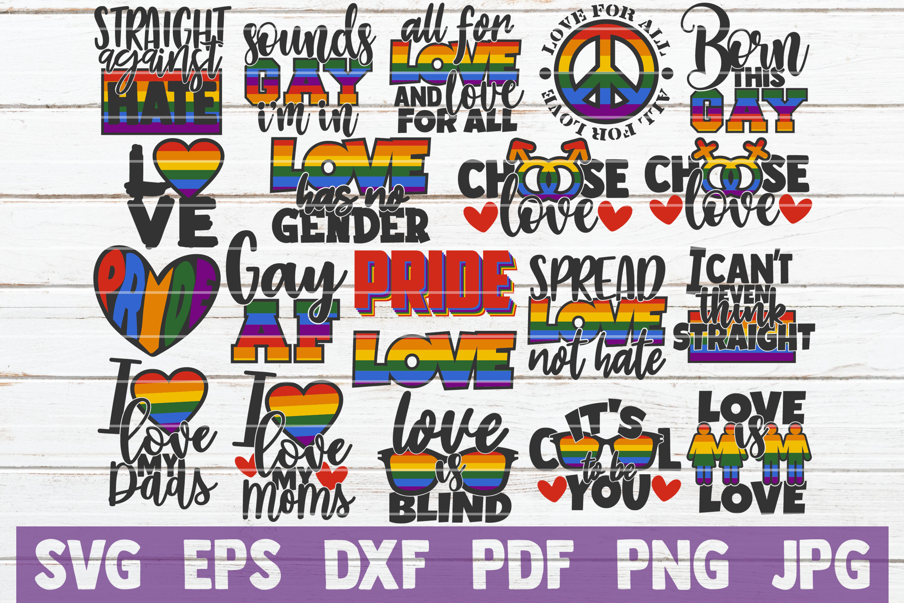 Gay Pride Bundle Lgbt Svg Cut Files By Mintymarshmallows.