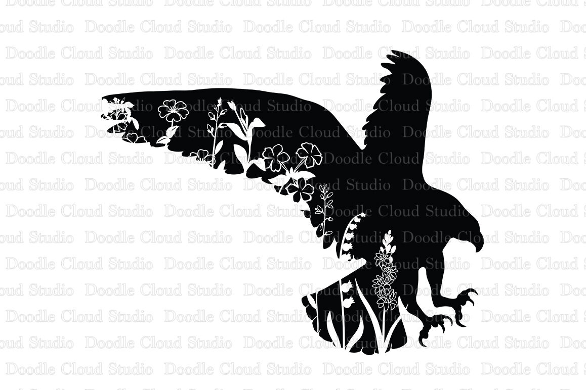 Download Floral Eagle Svg Cut Files Floral Eagle Clipart By Doodle Cloud Studio Thehungryjpeg Com