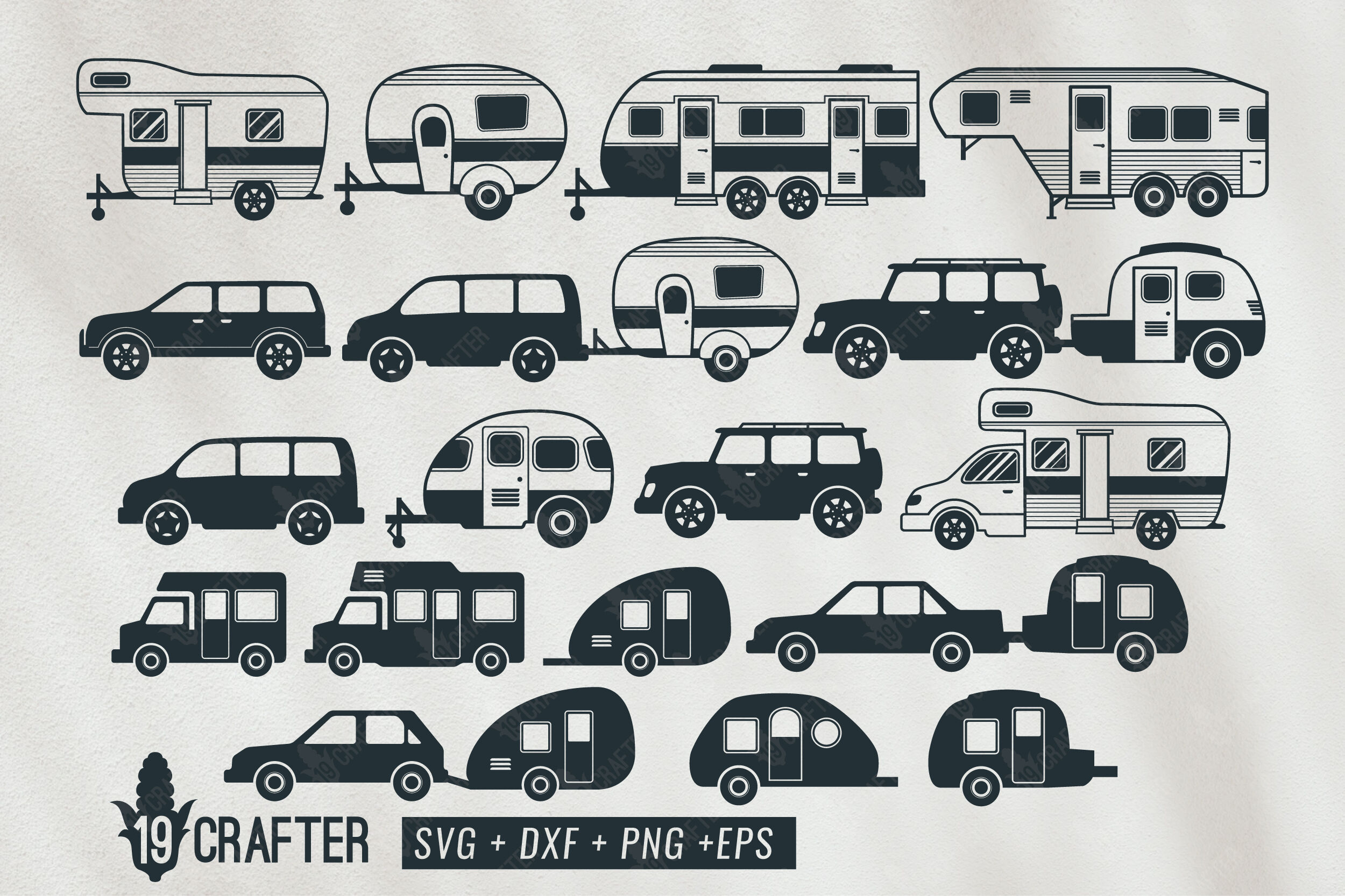 Download Camper Car And Trailer Svg Bundle By Greatype19 Thehungryjpeg Com